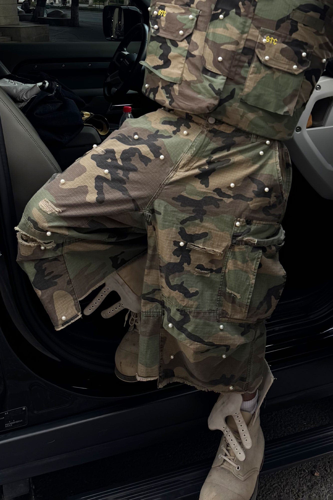 STEEPC Camo Pearl Multi-Pocket Rippled Shorts, premium urban and streetwear designers apparel on PROJECTISR.com, STEEPC