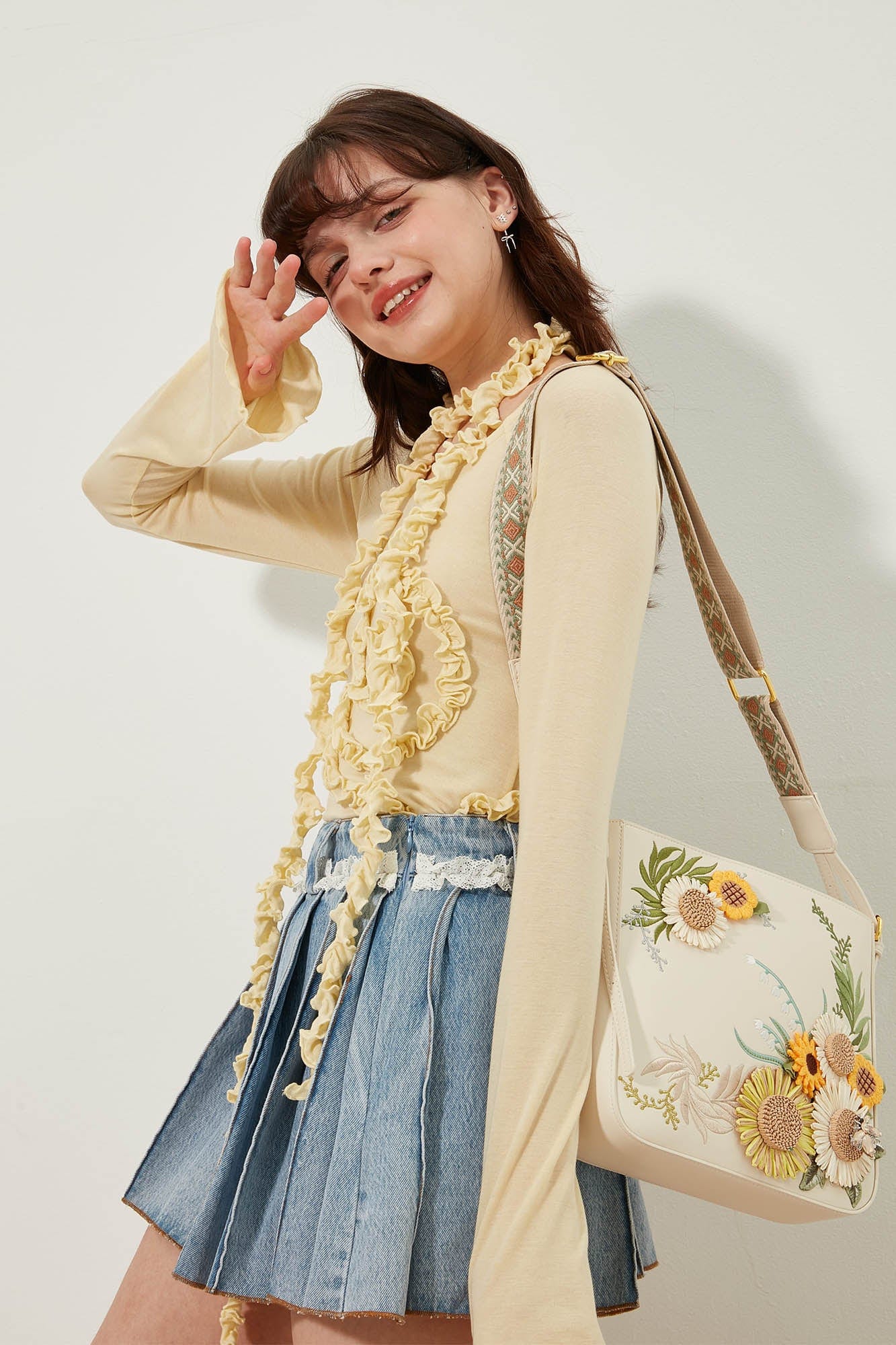 BLING BOX Bohemian Sunflower Embroidered Crossbody Bag, premium urban and streetwear designers apparel on PROJECTISR.com, BLING BOX