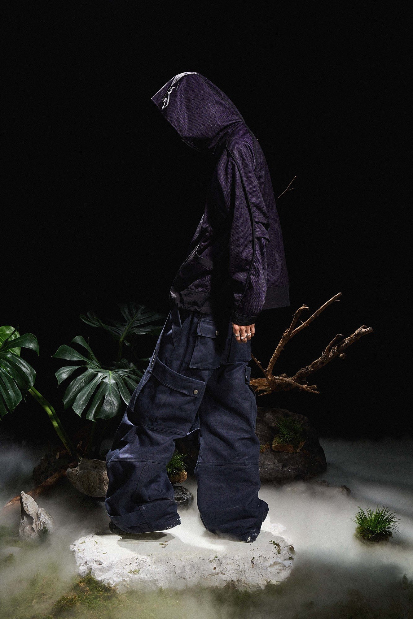 RELABEL Multi-Pocket Oversized Workwear Cargo Pants Dark Gray, premium urban and streetwear designers apparel on PROJECTISR.com, RELABEL