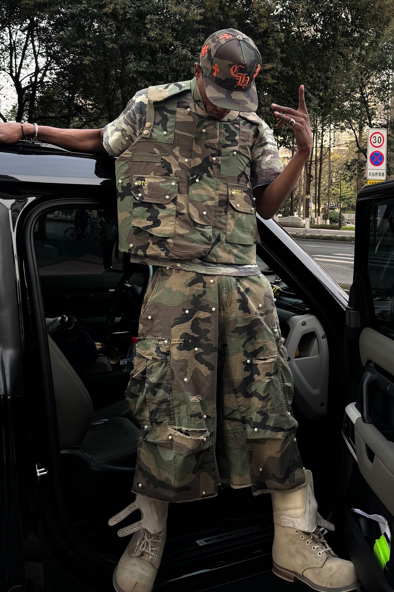 STEEPC Camo Pearl Multi-Pocket Rippled Shorts, premium urban and streetwear designers apparel on PROJECTISR.com, STEEPC