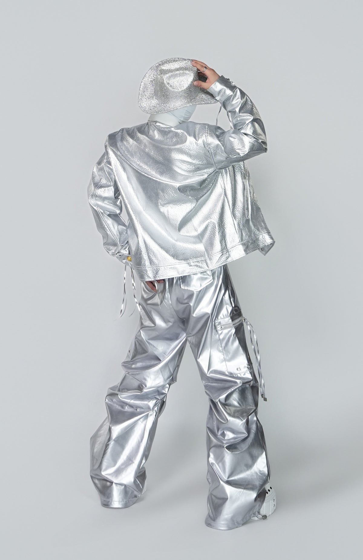 VE2 Metallic Coated Cargo Pants