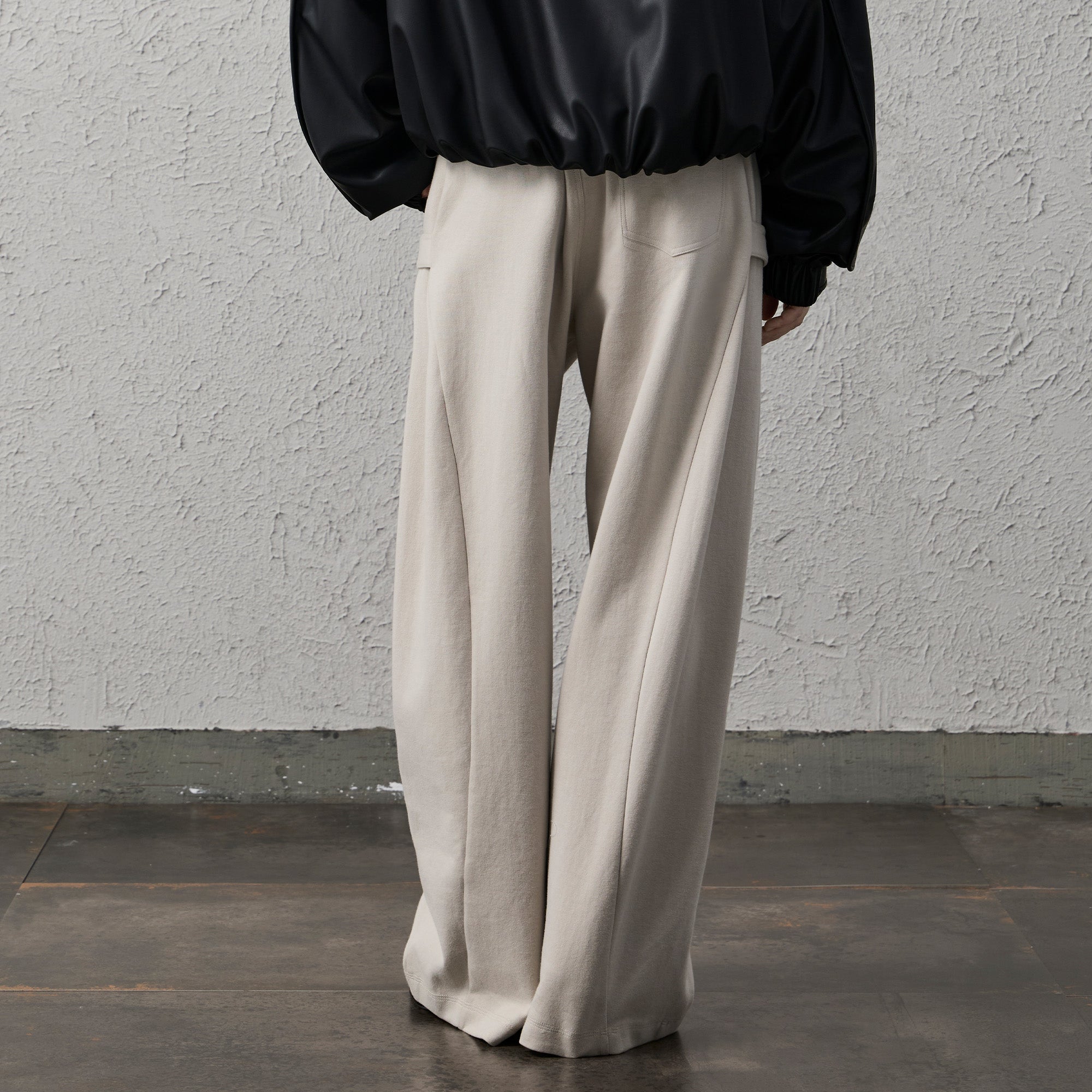 ORGANIC EMOTION Pleat Seam Curved Pants, premium urban and streetwear designers apparel on PROJECTISR.com, ORGANIC EMOTION