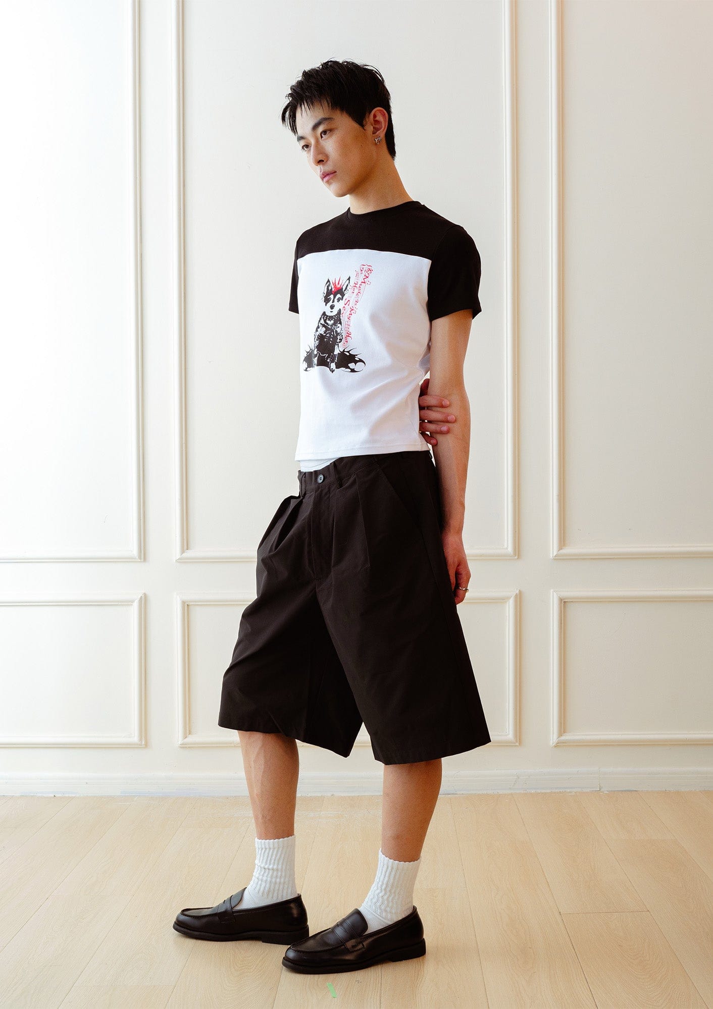 KADAKADA Punk Pup Graphic Spliced T-Shirt, premium urban and streetwear designers apparel on PROJECTISR.com, KADAKADA