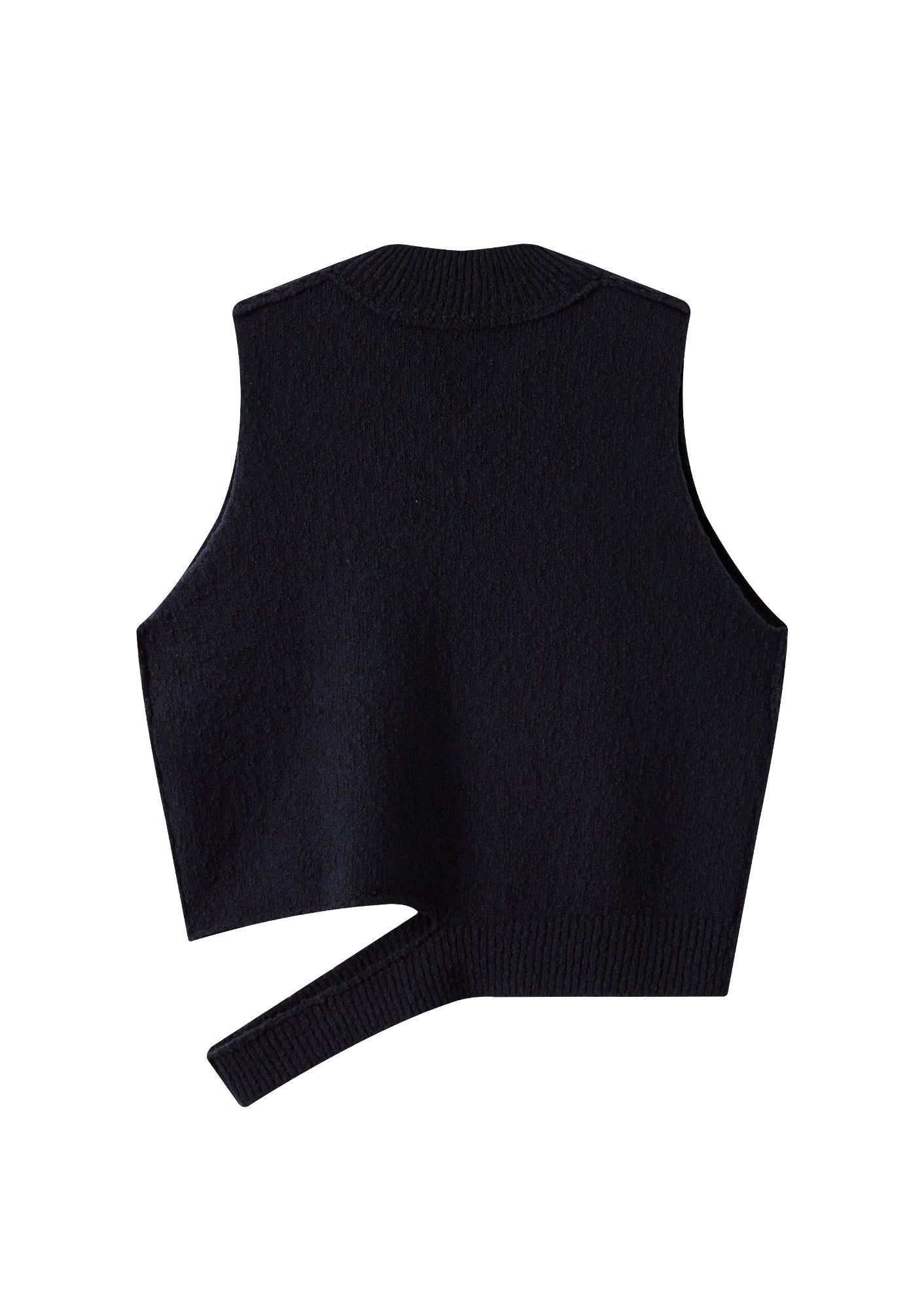 ORGANIC EMOTION Asymmetrical Distressed Bubble-Knit Vest, premium urban and streetwear designers apparel on PROJECTISR.com, ORGANIC EMOTION