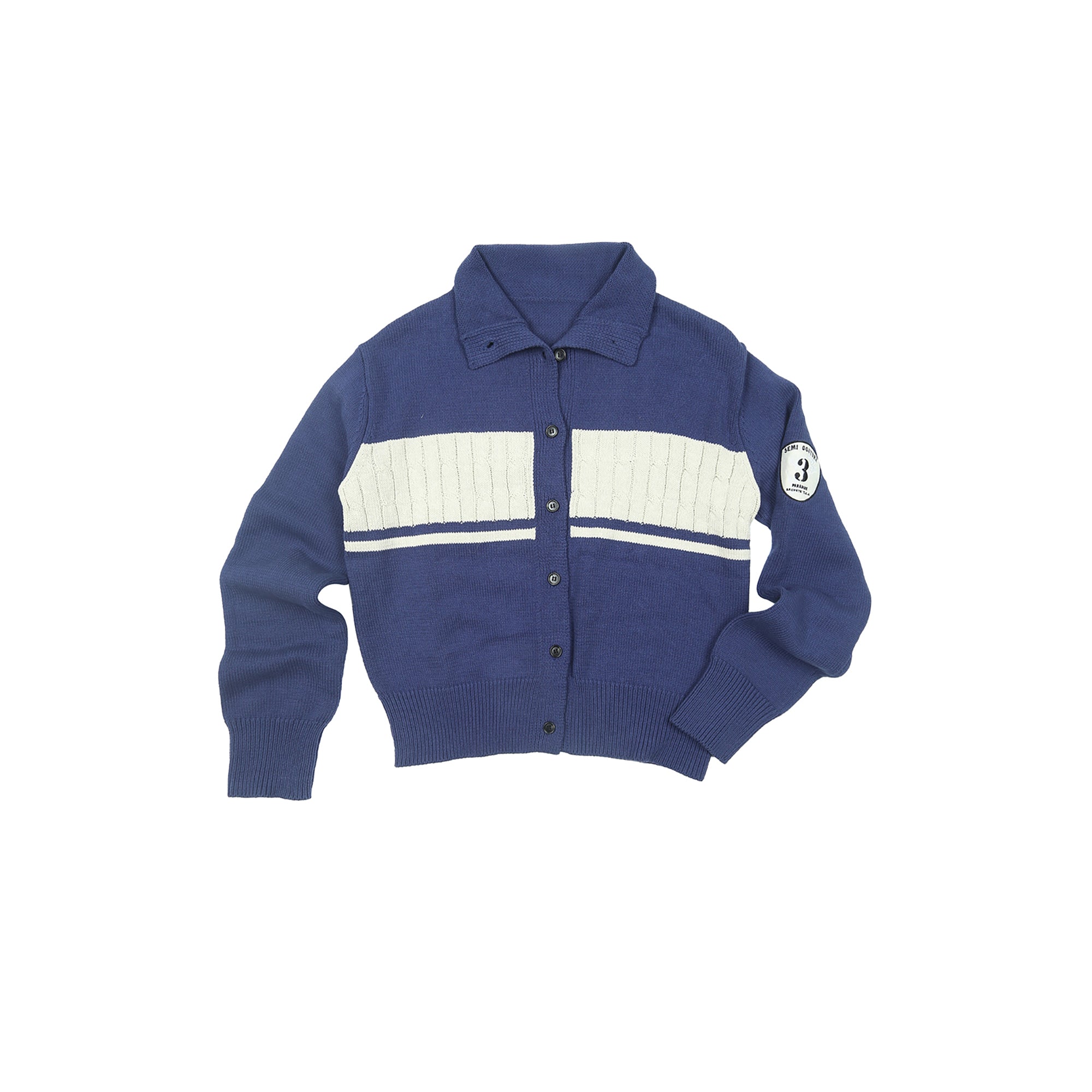 TRECLUB Retro Collegiate Cable-Knit Cardigan, premium urban and streetwear designers apparel on PROJECTISR.com, TRECLUB