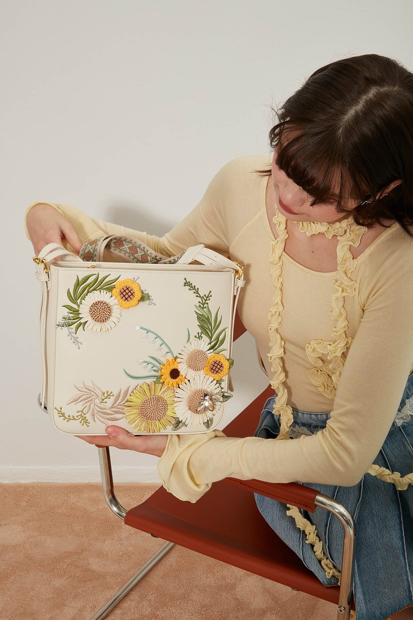 BLING BOX Bohemian Sunflower Embroidered Crossbody Bag, premium urban and streetwear designers apparel on PROJECTISR.com, BLING BOX