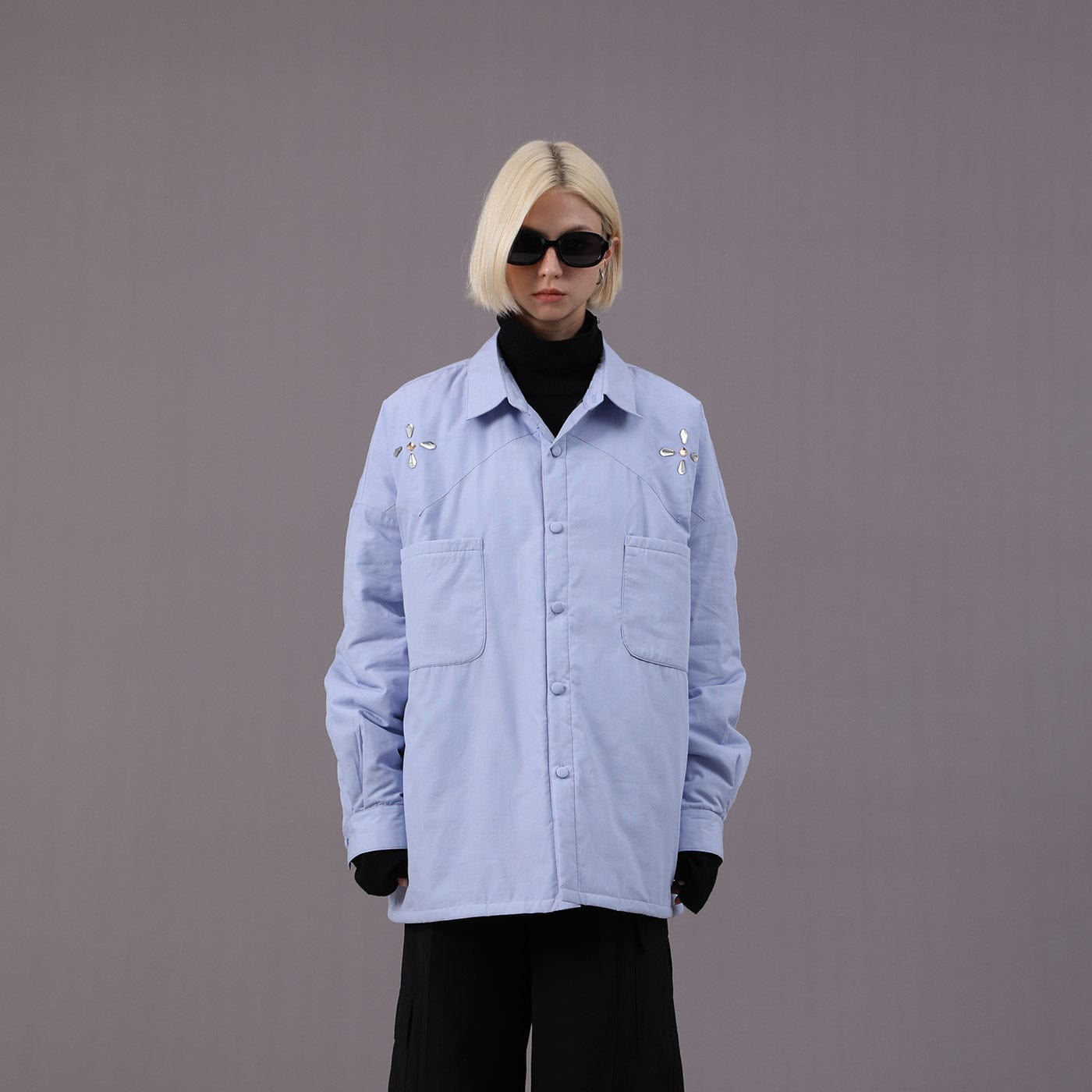 MIICHOUS Crystal Star Cotton Padded Shirt Jacket, premium urban and streetwear designers apparel on PROJECTISR.com, Miichous