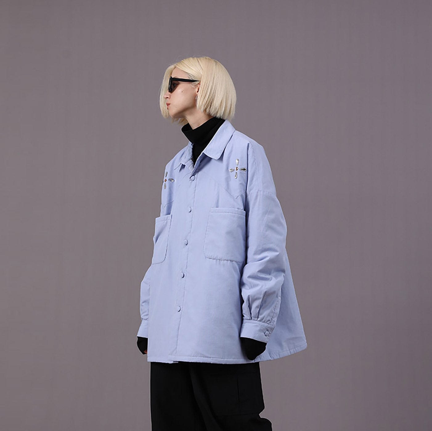 MIICHOUS Crystal Star Cotton Padded Shirt Jacket, premium urban and streetwear designers apparel on PROJECTISR.com, Miichous