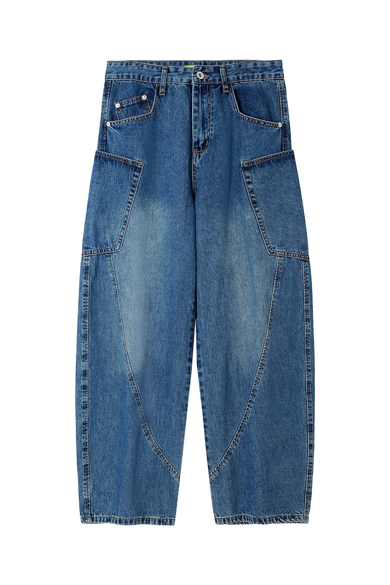 CLP Spliced Big-Pocket Curved Jeans, premium urban and streetwear designers apparel on PROJECTISR.com, CLP
