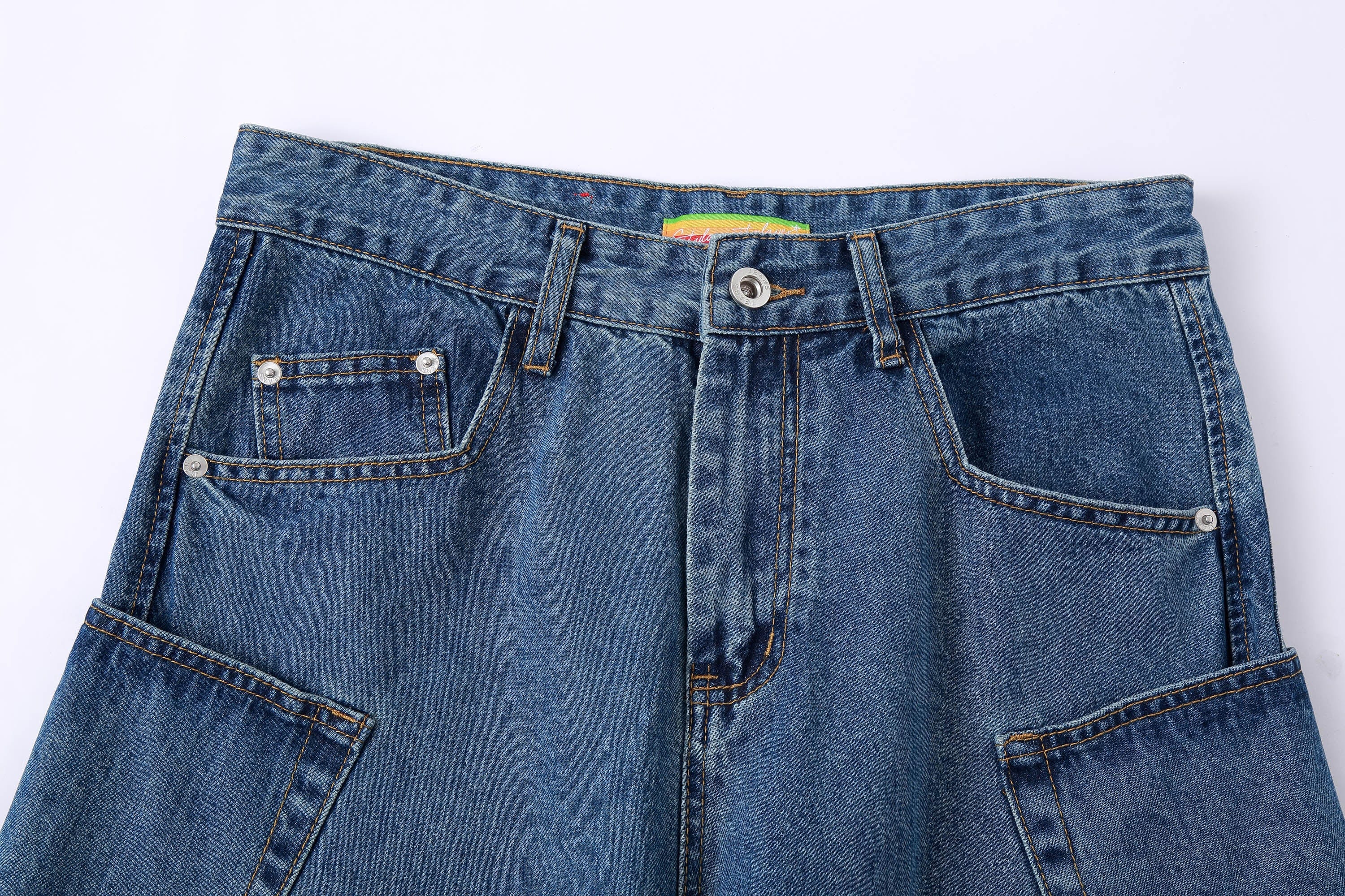 CLP Spliced Big-Pocket Curved Jeans, premium urban and streetwear designers apparel on PROJECTISR.com, CLP