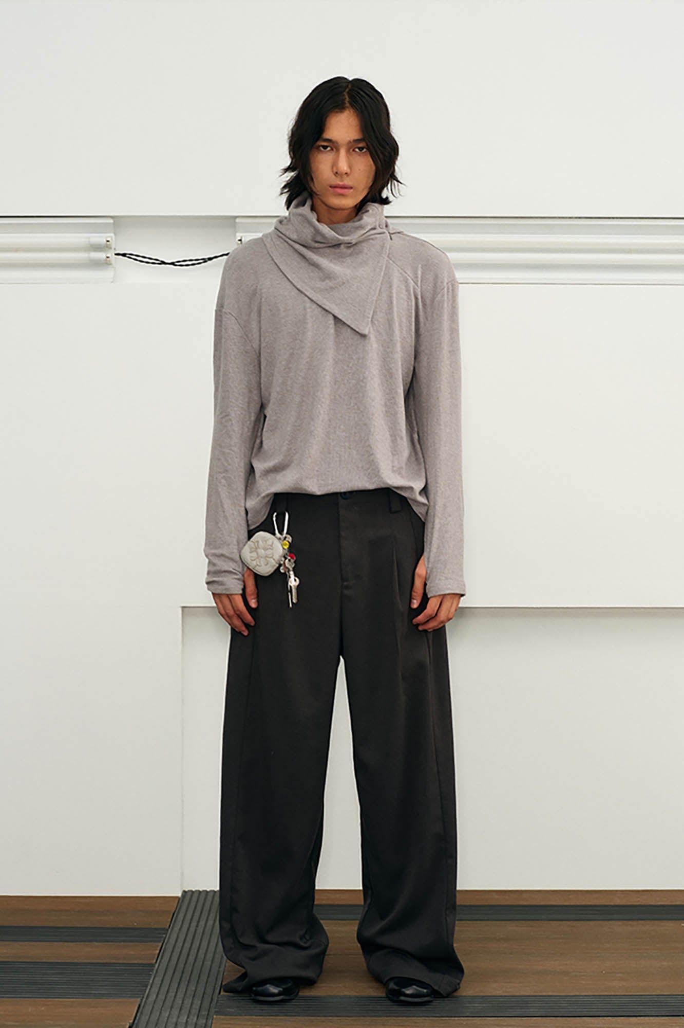 KREATE Scarf Collar Knitted Long-Sleeve Tee, premium urban and streetwear designers apparel on PROJECTISR.com, KREATE