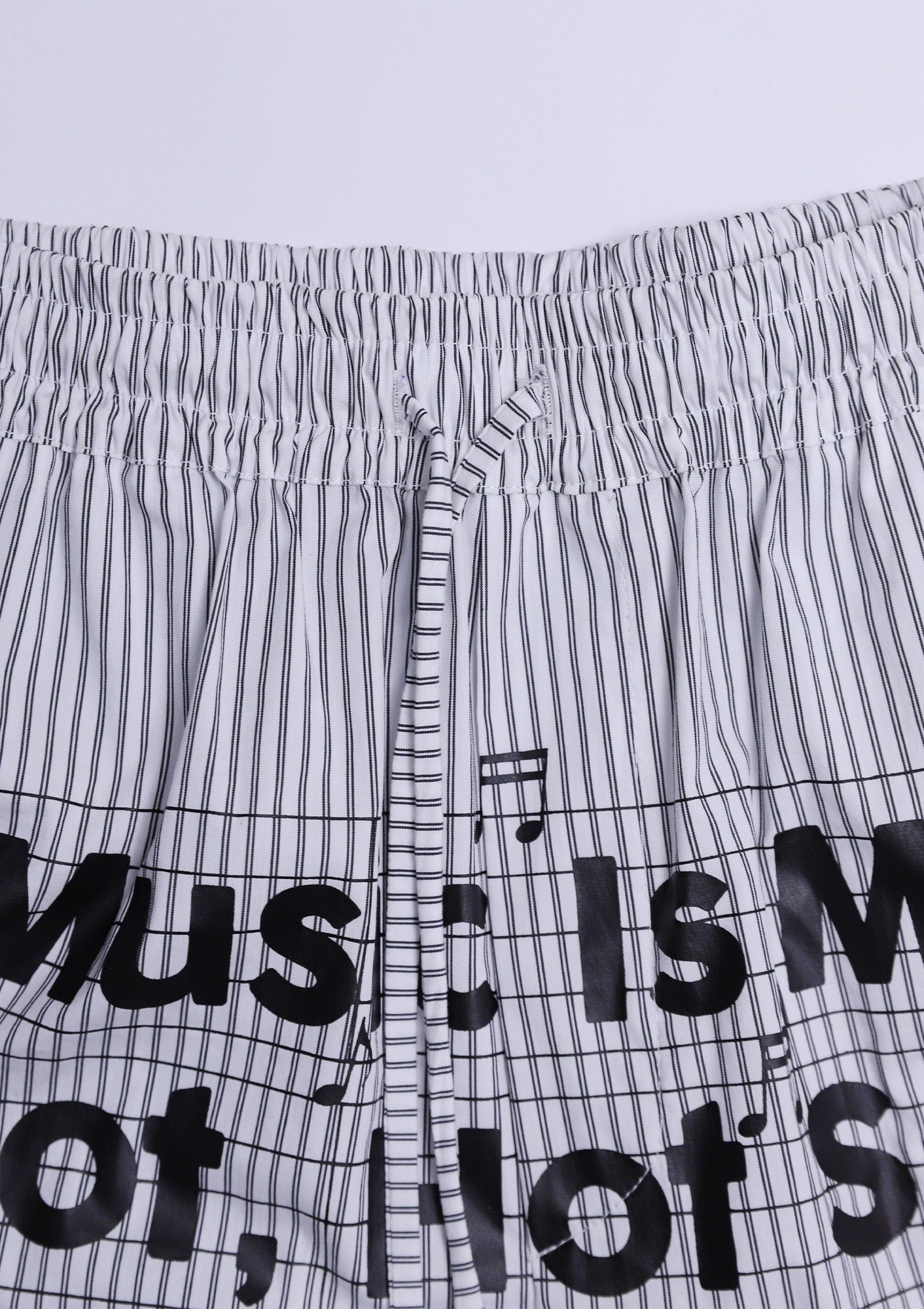 KADAKADA Stripe Slogan Graphic Lounge Shorts, premium urban and streetwear designers apparel on PROJECTISR.com, KADAKADA