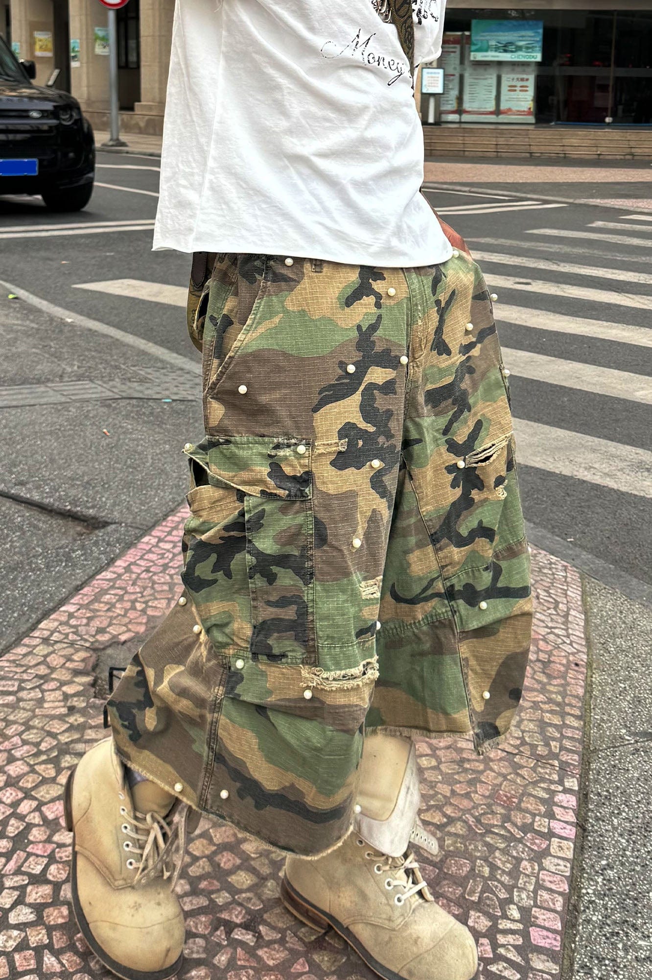 STEEPC Camo Pearl Multi-Pocket Rippled Shorts, premium urban and streetwear designers apparel on PROJECTISR.com, STEEPC