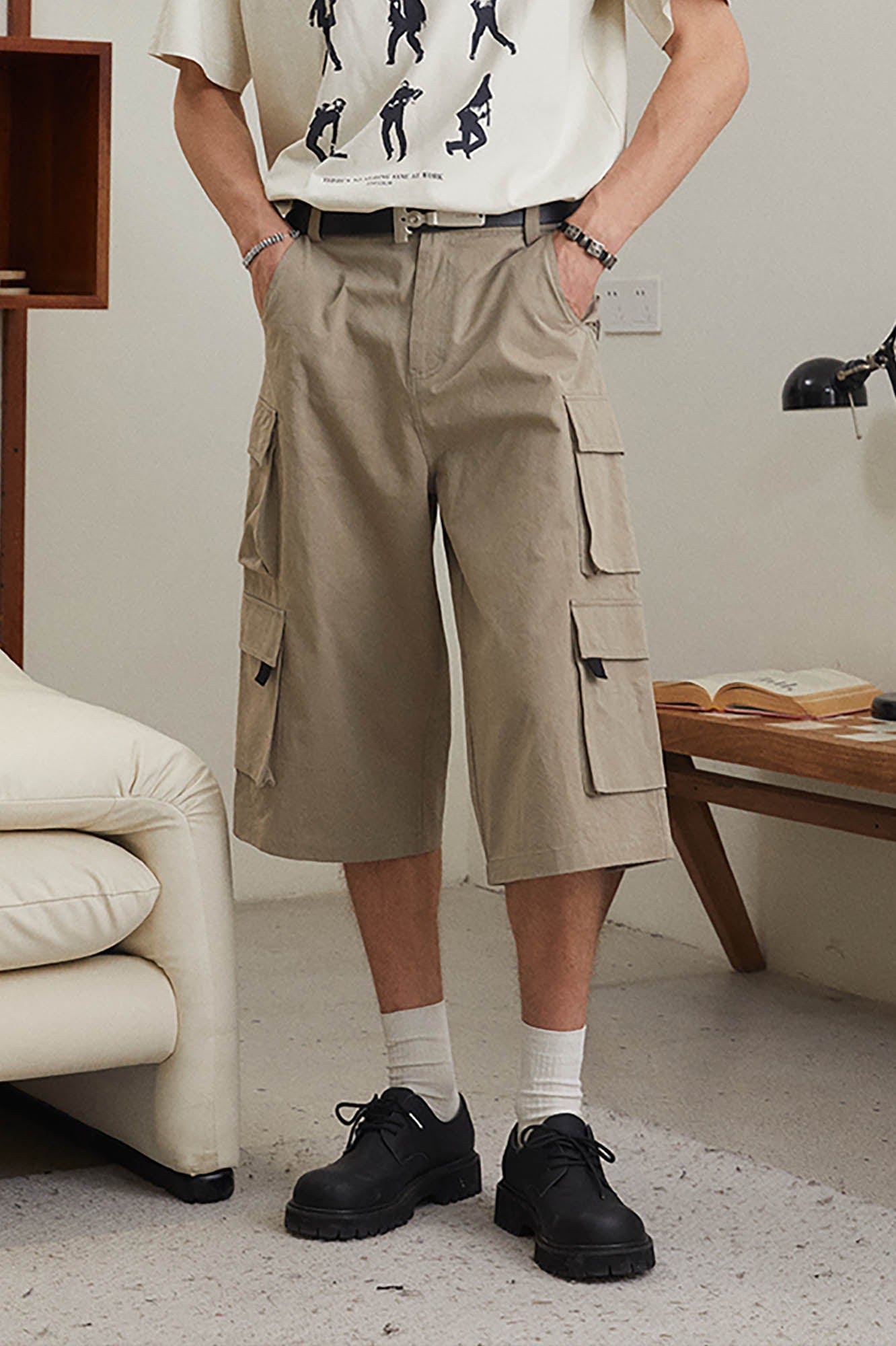 KREATE Multi-Pocket Cargo Shorts, premium urban and streetwear designers apparel on PROJECTISR.com, KREATE