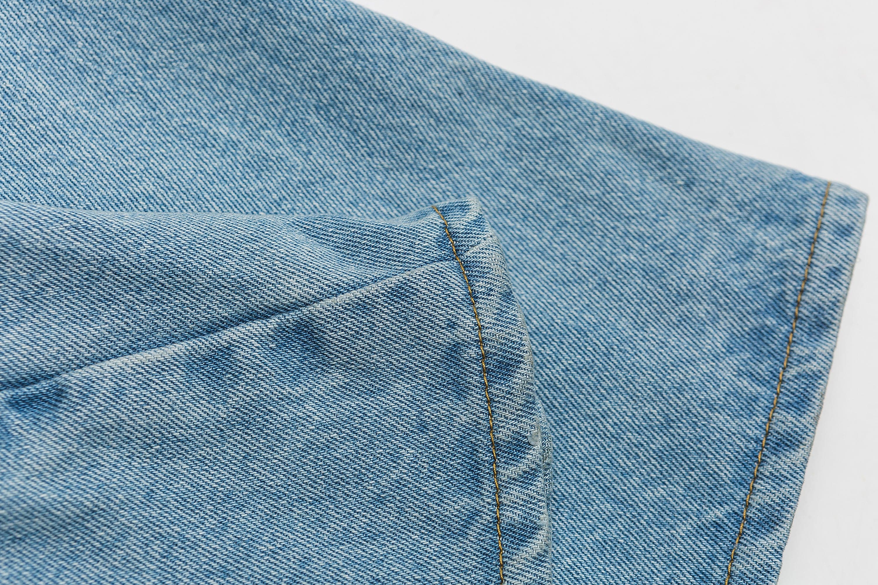 ME DA IGUAL Deconstructed Washed Ruched Jeans, premium urban and streetwear designers apparel on PROJECTISR.com, ME DA IGUAL