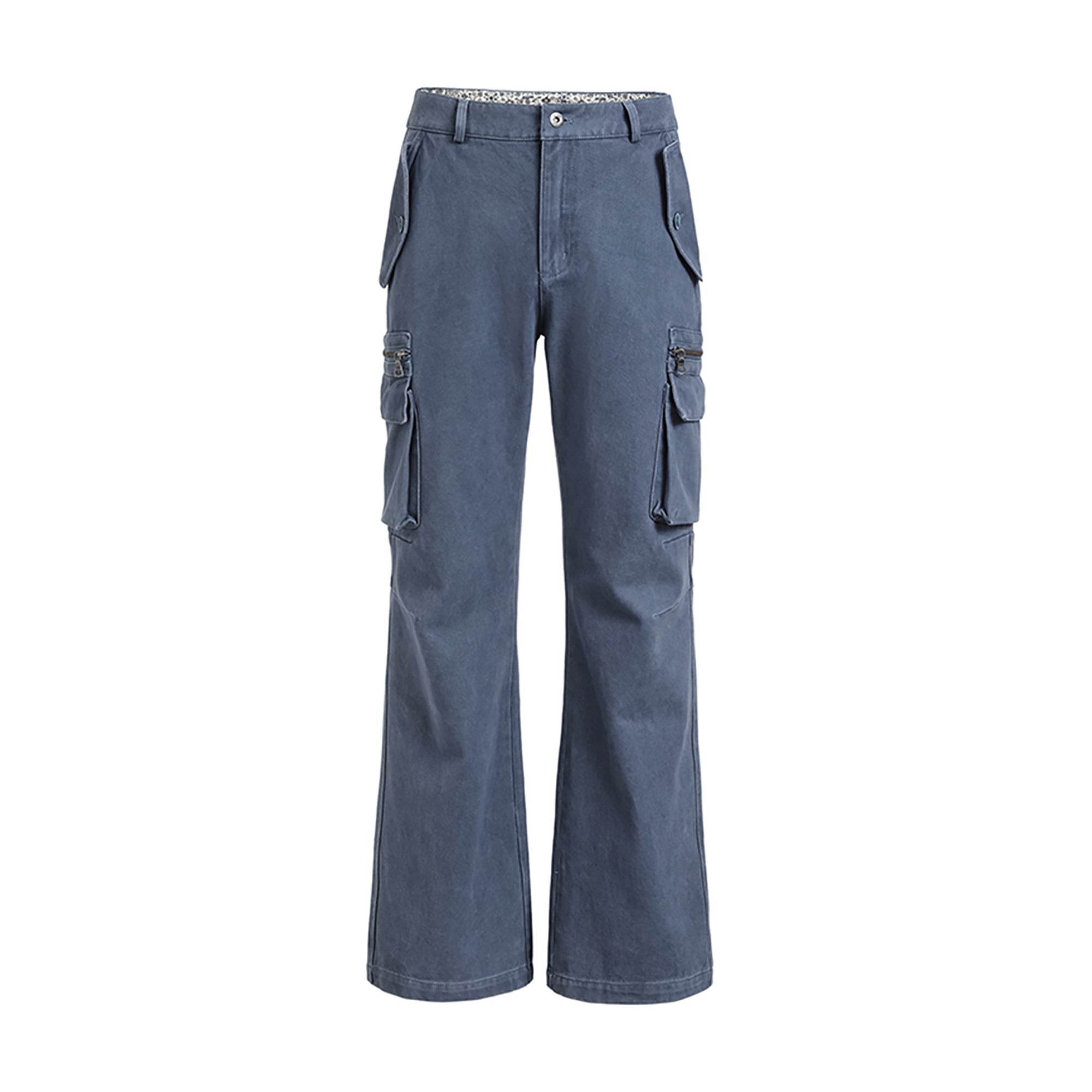 ELETEIZE Washed Floral-Waist Cargo Trousers