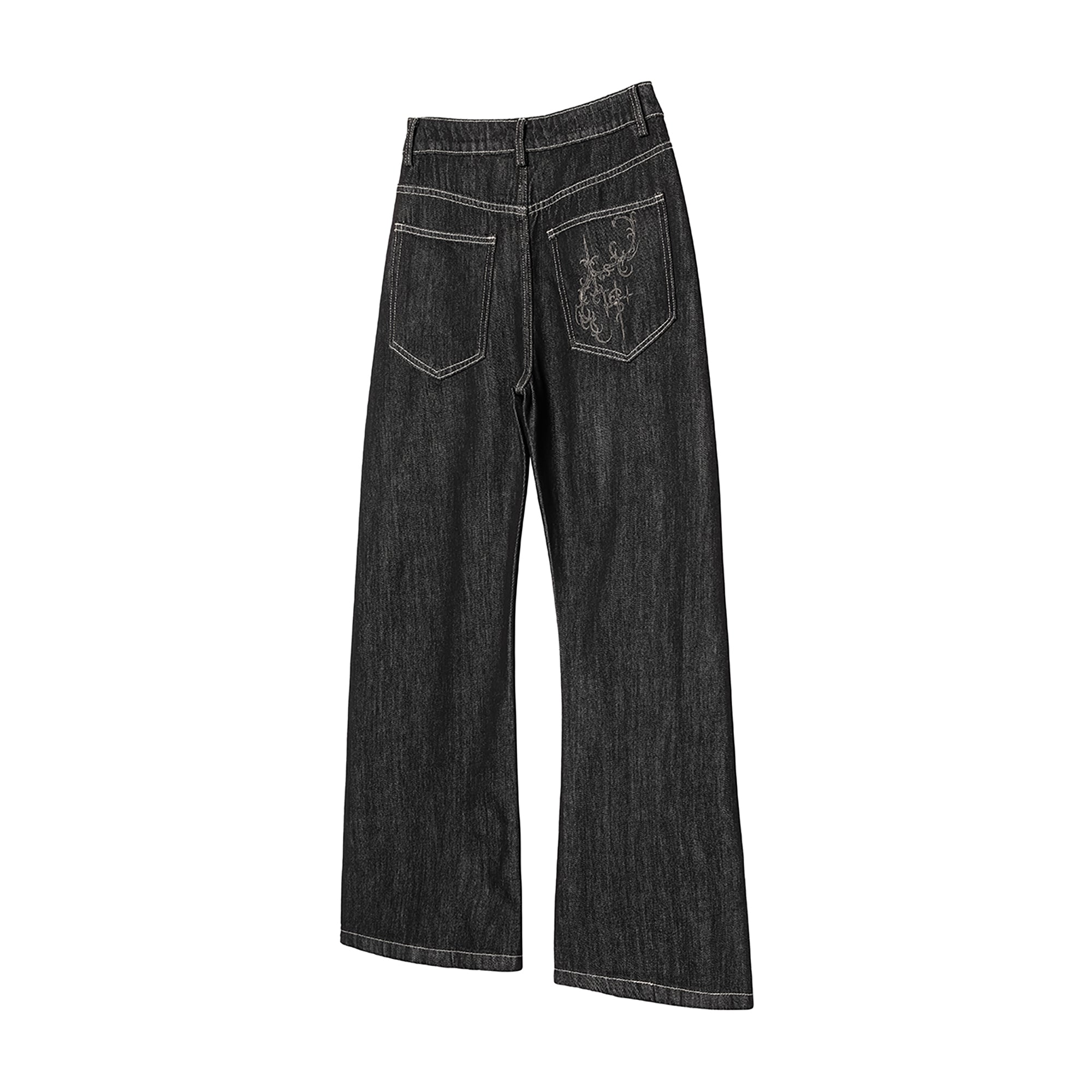 ELETEIZE Laser-Burned Curved Jeans