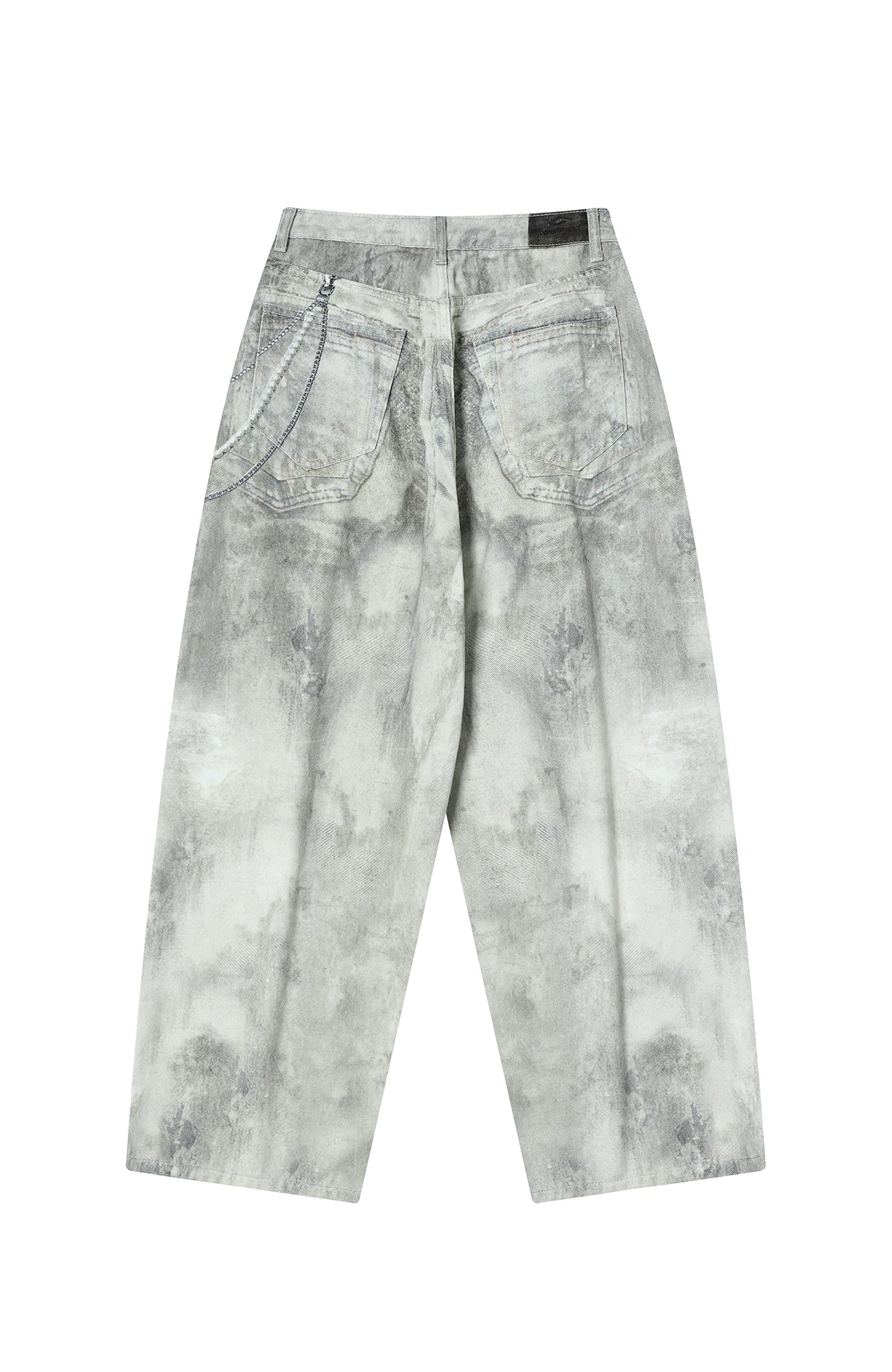 TGNS Distressed Chain Graphic Oversized Jeans
