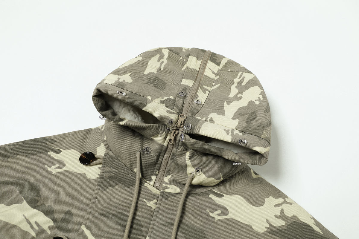 TGNS Detachable Fur-Collar Hooded Padded Parka