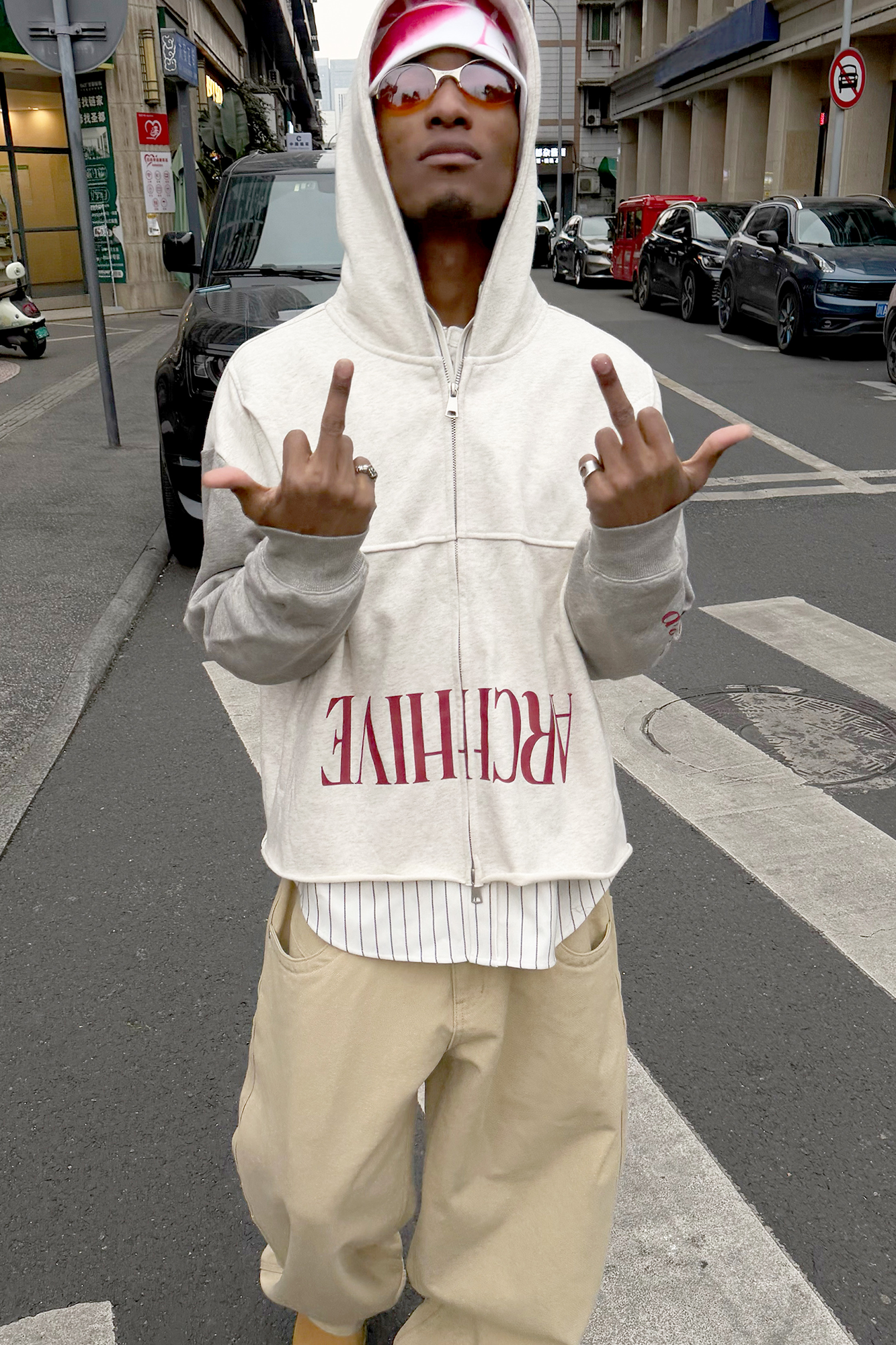 STEEPC Spliced Two-Tone Graphic Hooded Jacket, premium urban and streetwear designers apparel on PROJECTISR.com, STEEPC