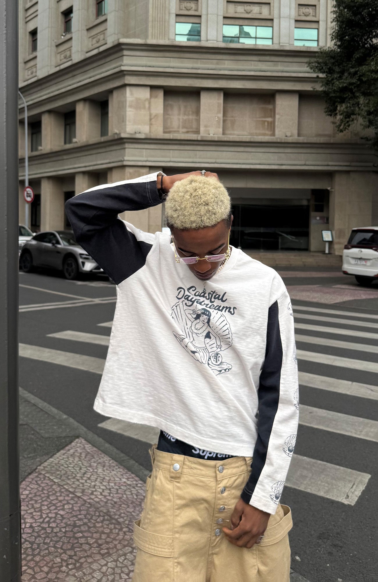 STEEPC Graphic Panel Long Sleeve Tee, premium urban and streetwear designers apparel on PROJECTISR.com, STEEPC