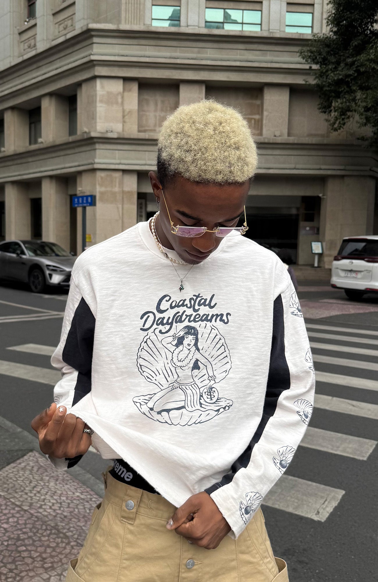 STEEPC Graphic Panel Long Sleeve Tee, premium urban and streetwear designers apparel on PROJECTISR.com, STEEPC