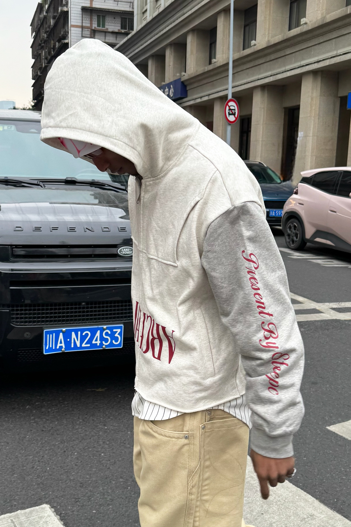 STEEPC Spliced Two-Tone Graphic Hooded Jacket, premium urban and streetwear designers apparel on PROJECTISR.com, STEEPC