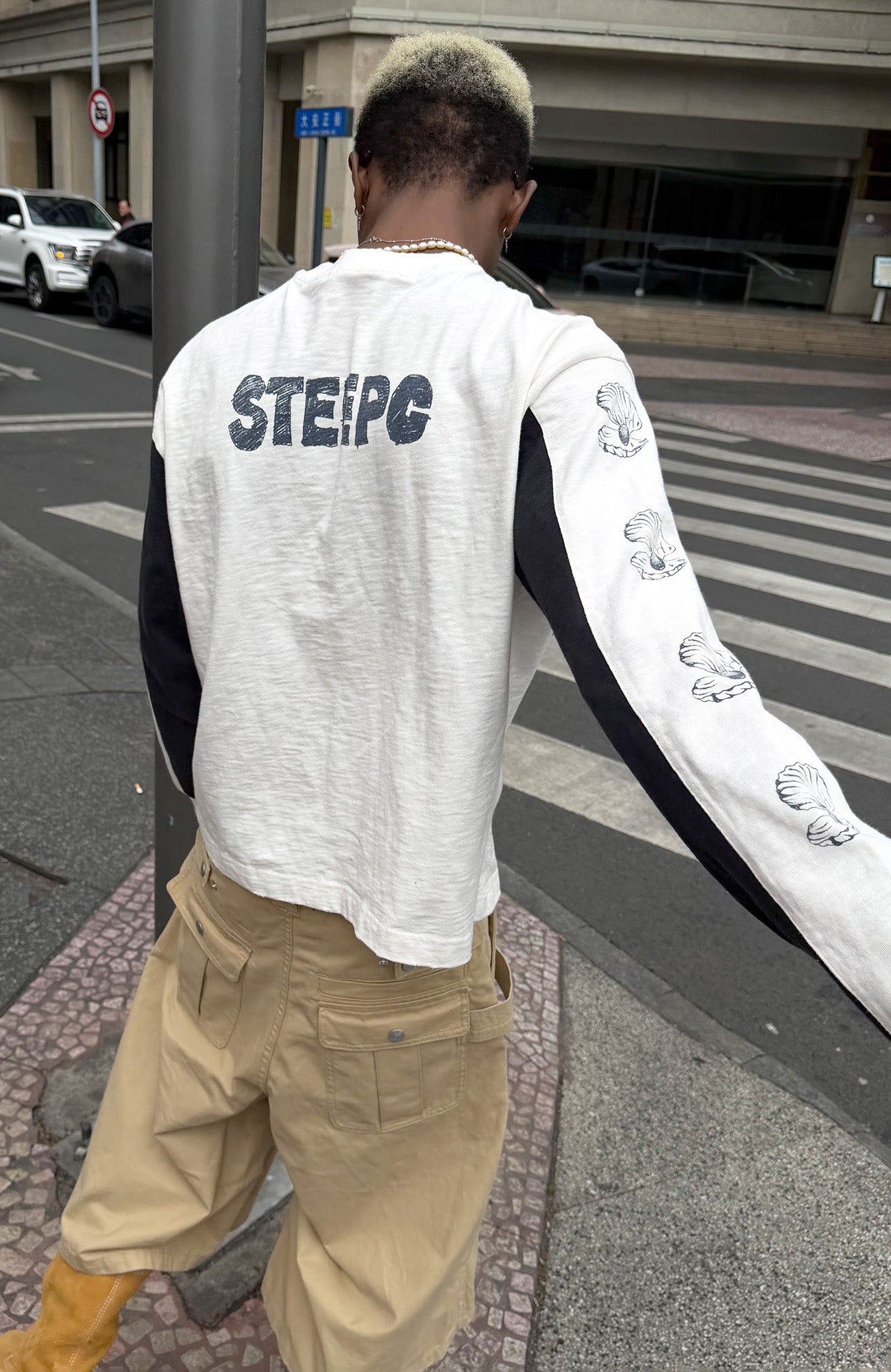 STEEPC Graphic Panel Long Sleeve Tee, premium urban and streetwear designers apparel on PROJECTISR.com, STEEPC