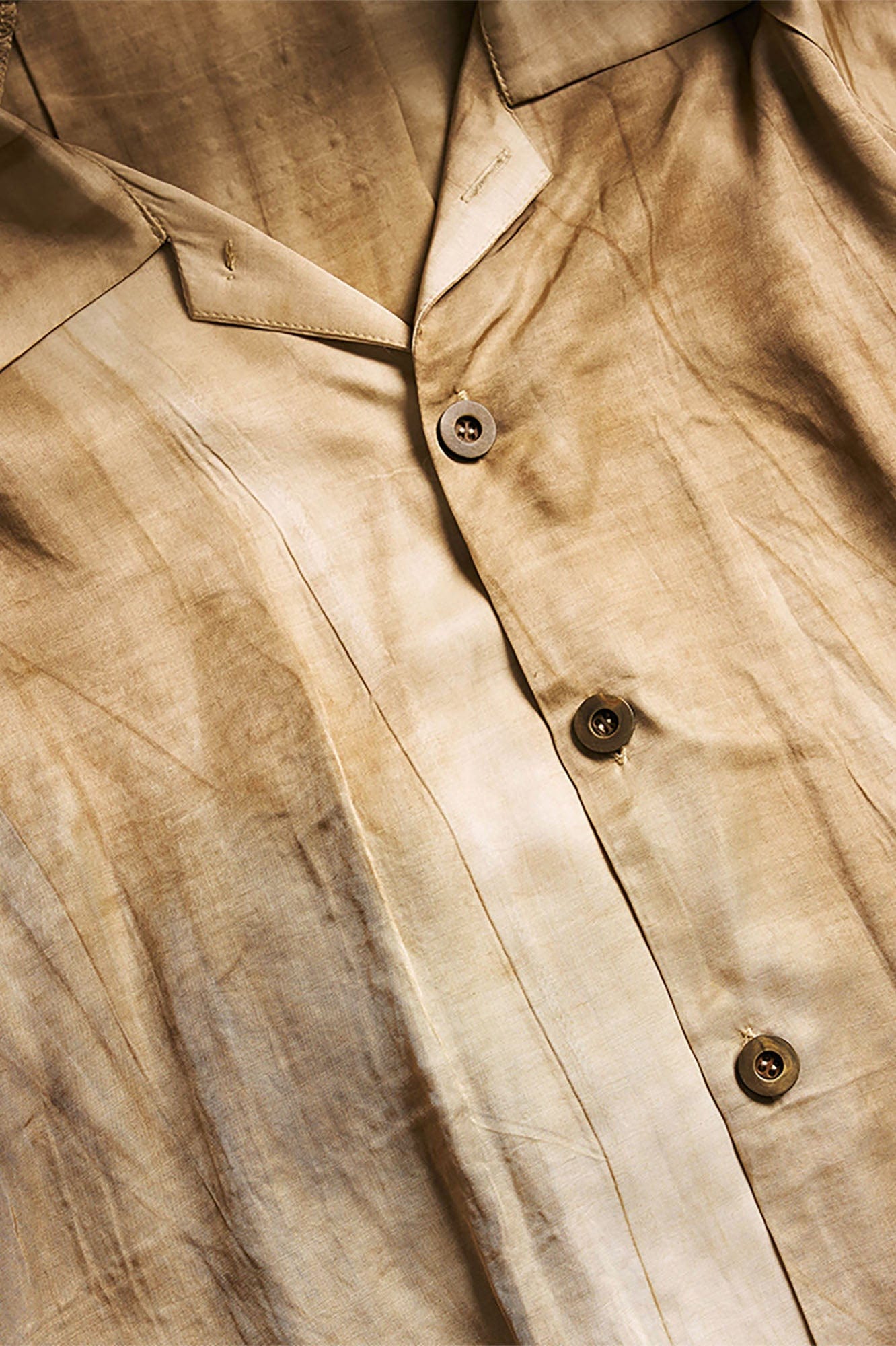 GONGHE REPUB Flowy Distressed Tie-Dye Oversized Half Shirt, premium urban and streetwear designers apparel on PROJECTISR.com, GONGHE REPUB