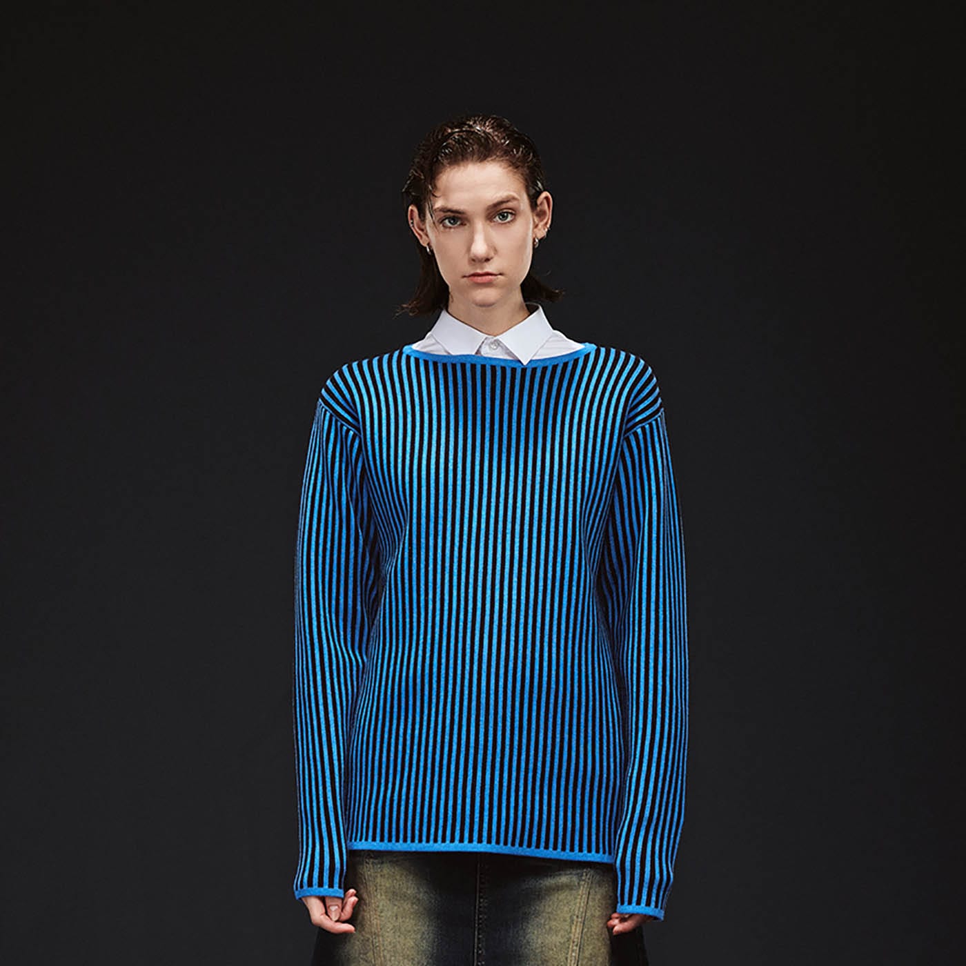 ARTIFICIAL WORLD Essential Striped Knitted L/S Tee, premium urban and streetwear designers apparel on PROJECTISR.com, ARTIFICIAL WORLD