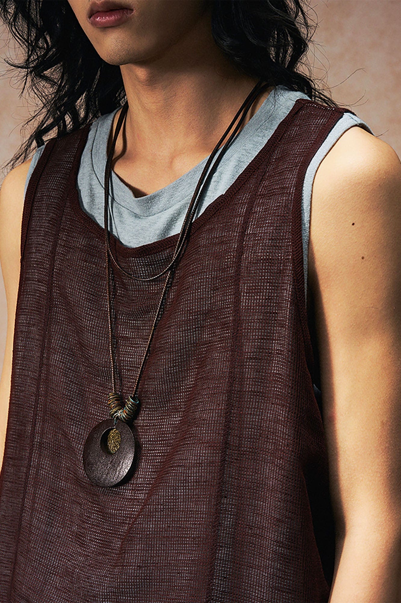 GONGHE REPUB Sheer Linen-Cotton Layered Vest, premium urban and streetwear designers apparel on PROJECTISR.com, GONGHE REPUB