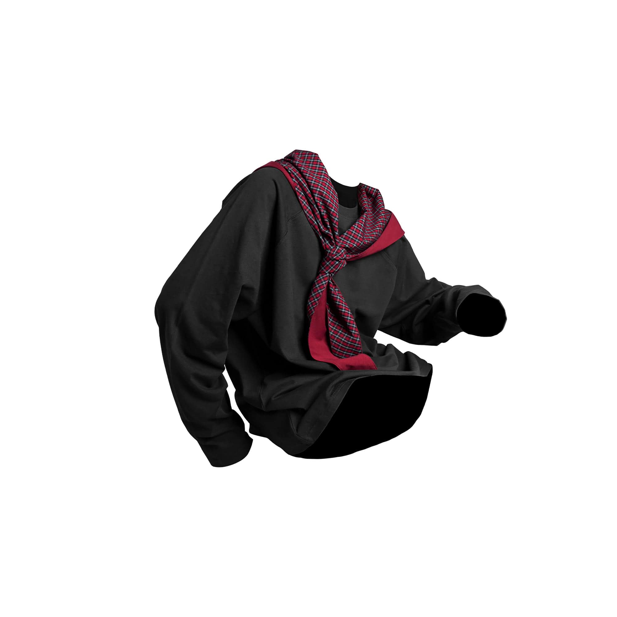 RELABEL Detachable Hood Long-Sleeve Tee Black, premium urban and streetwear designers apparel on PROJECTISR.com, RELABEL