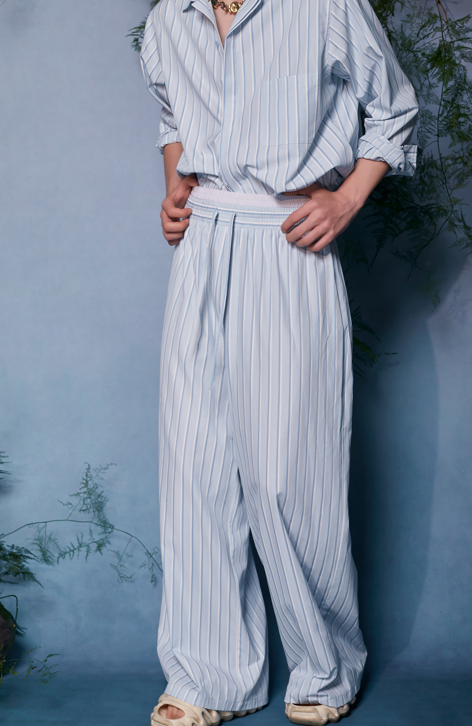 JIECHI Striped Wide-Leg Trousers, premium urban and streetwear designers apparel on PROJECTISR.com, JIECHI