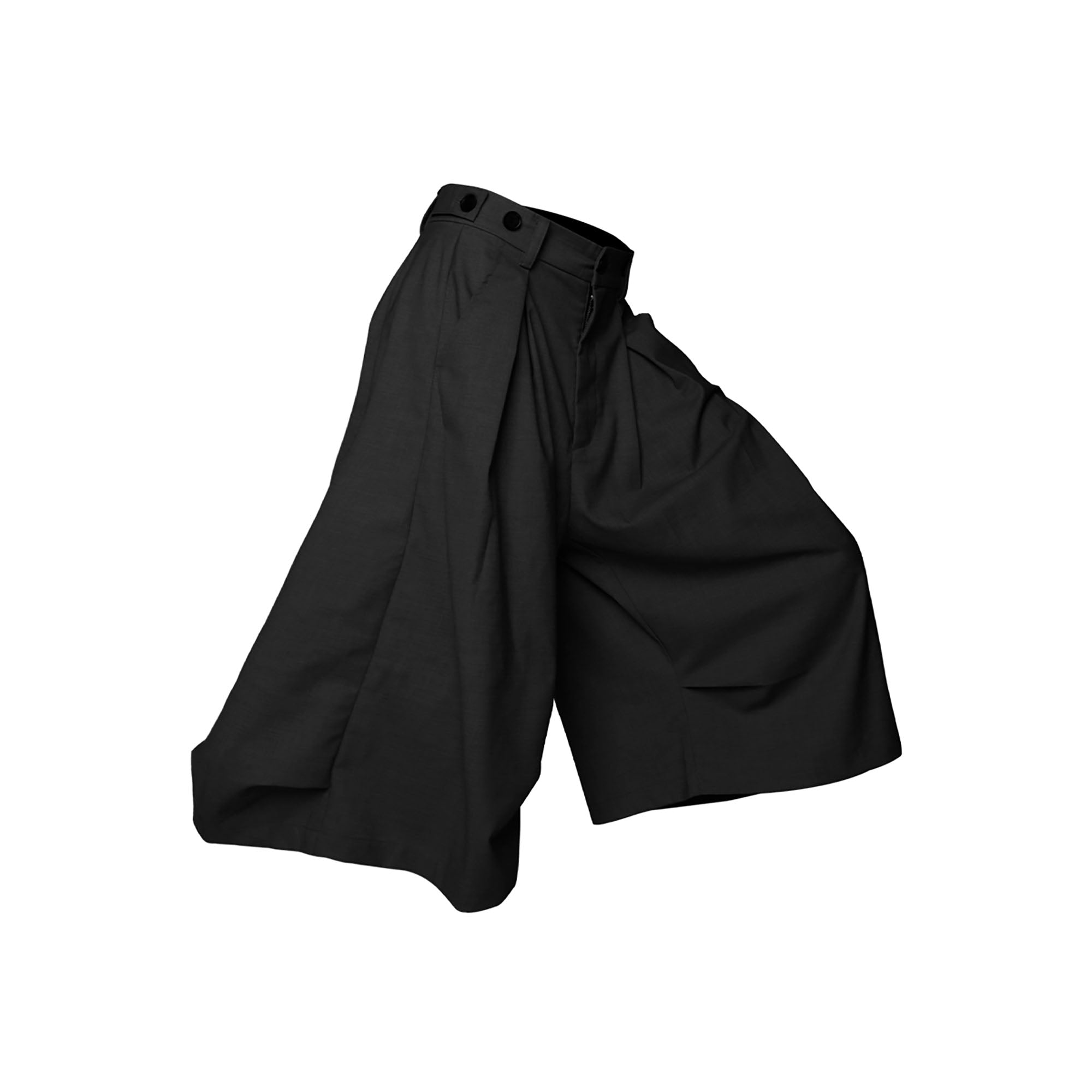 RELABEL Pleated Drape Wide-Leg Shorts, premium urban and streetwear designers apparel on PROJECTISR.com, RELABEL