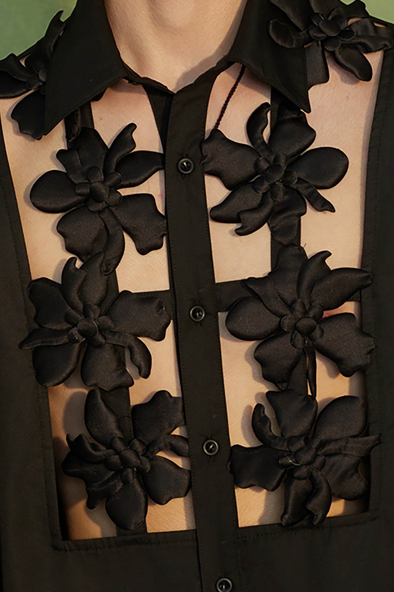 JIECHI Midnight Lily Cut-Out Shirt, premium urban and streetwear designers apparel on PROJECTISR.com, JIECHI