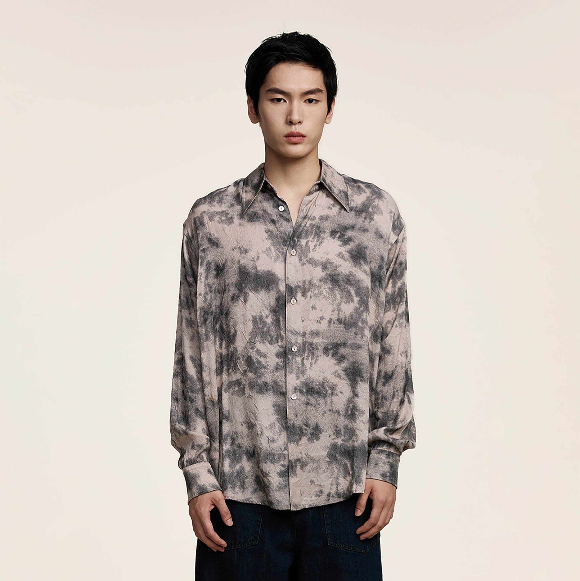 OPICLOTH Twist-Front Tie-Dye Shirt, premium urban and streetwear designers apparel on PROJECTISR.com, OPICLOTH