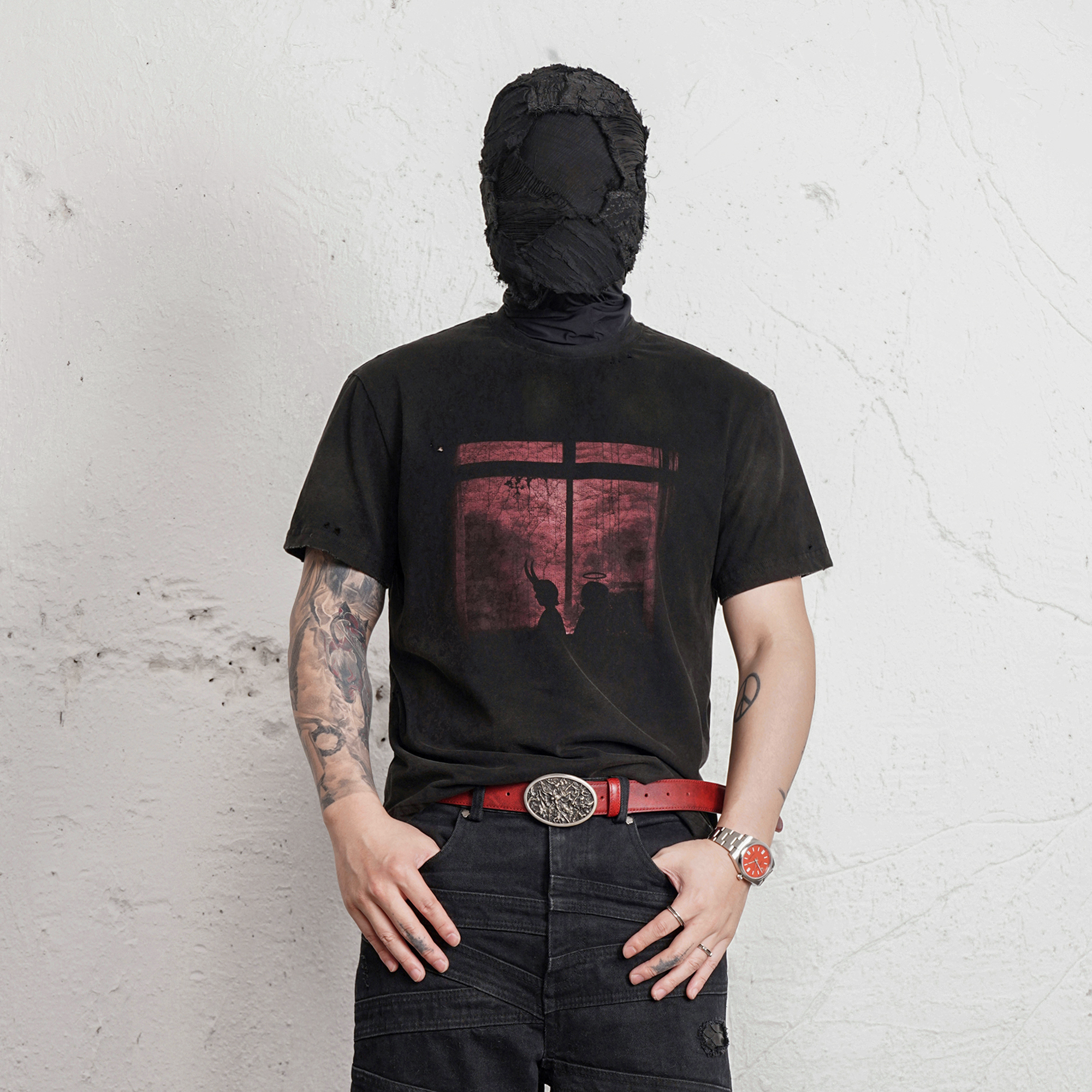 UNDERWATER Washed Distressed Graphic T-Shirt, premium urban and streetwear designers apparel on PROJECTISR.com, UNDERWATER