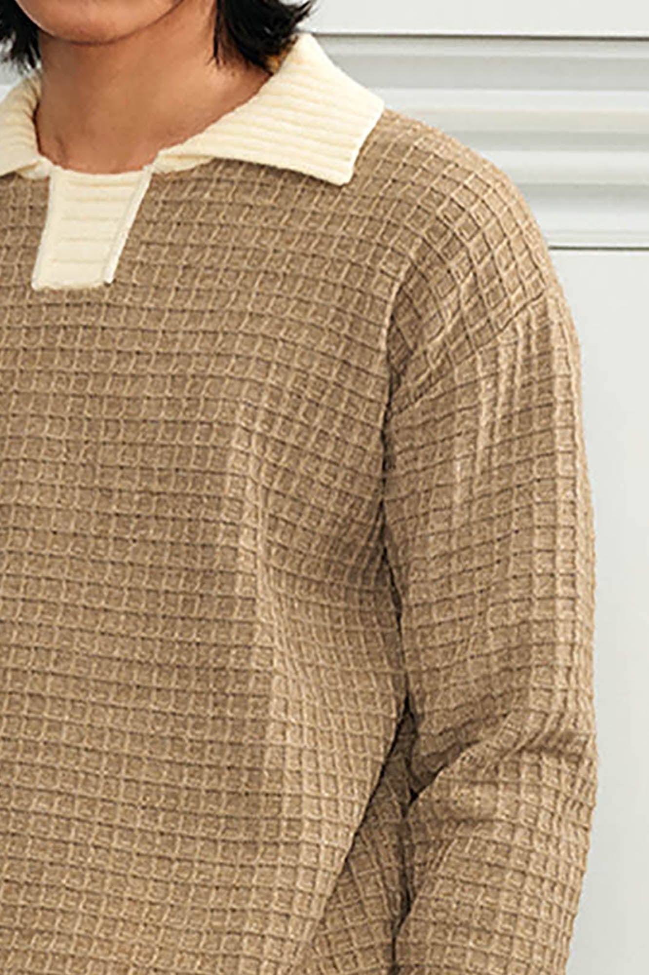 KREATE Waffle Knit Polo Sweater, premium urban and streetwear designers apparel on PROJECTISR.com, KREATE
