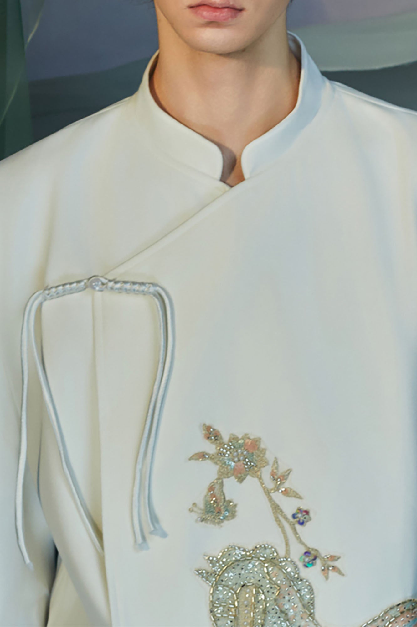 JIECHI Embroidery Horse Asymmetric Wrap Jacket, premium urban and streetwear designers apparel on PROJECTISR.com, JIECHI