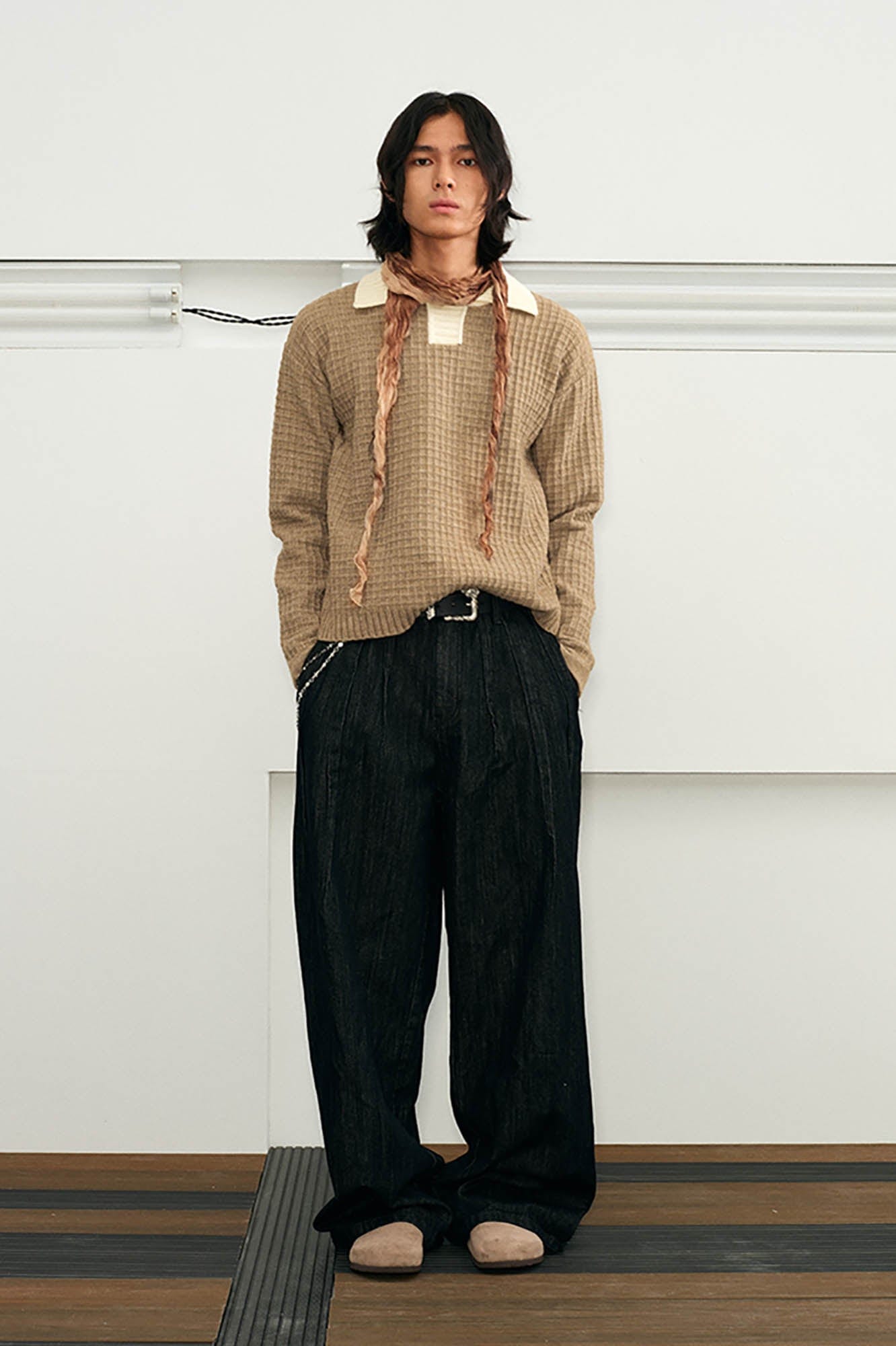 KREATE Waffle Knit Polo Sweater, premium urban and streetwear designers apparel on PROJECTISR.com, KREATE