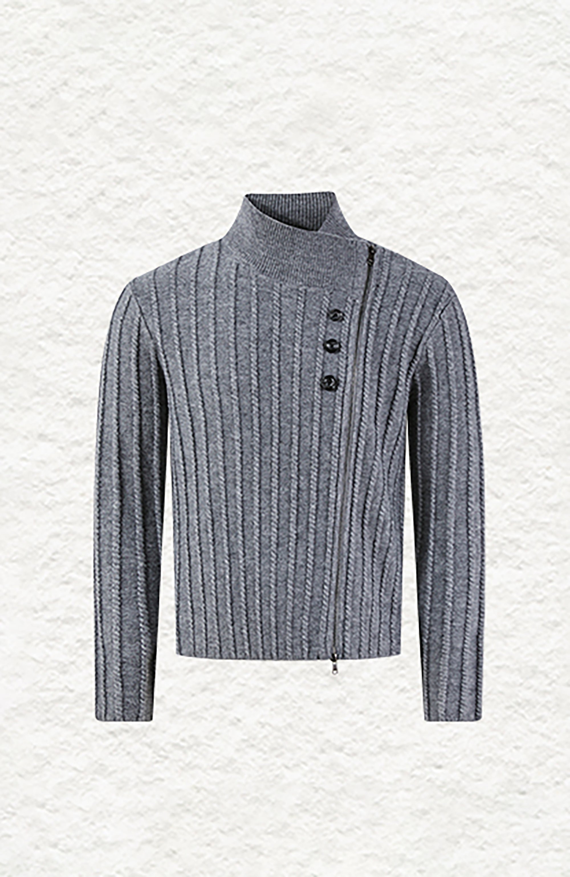 KREATE Deconstructed Cable-Knit Asymmetrical Cardigan
