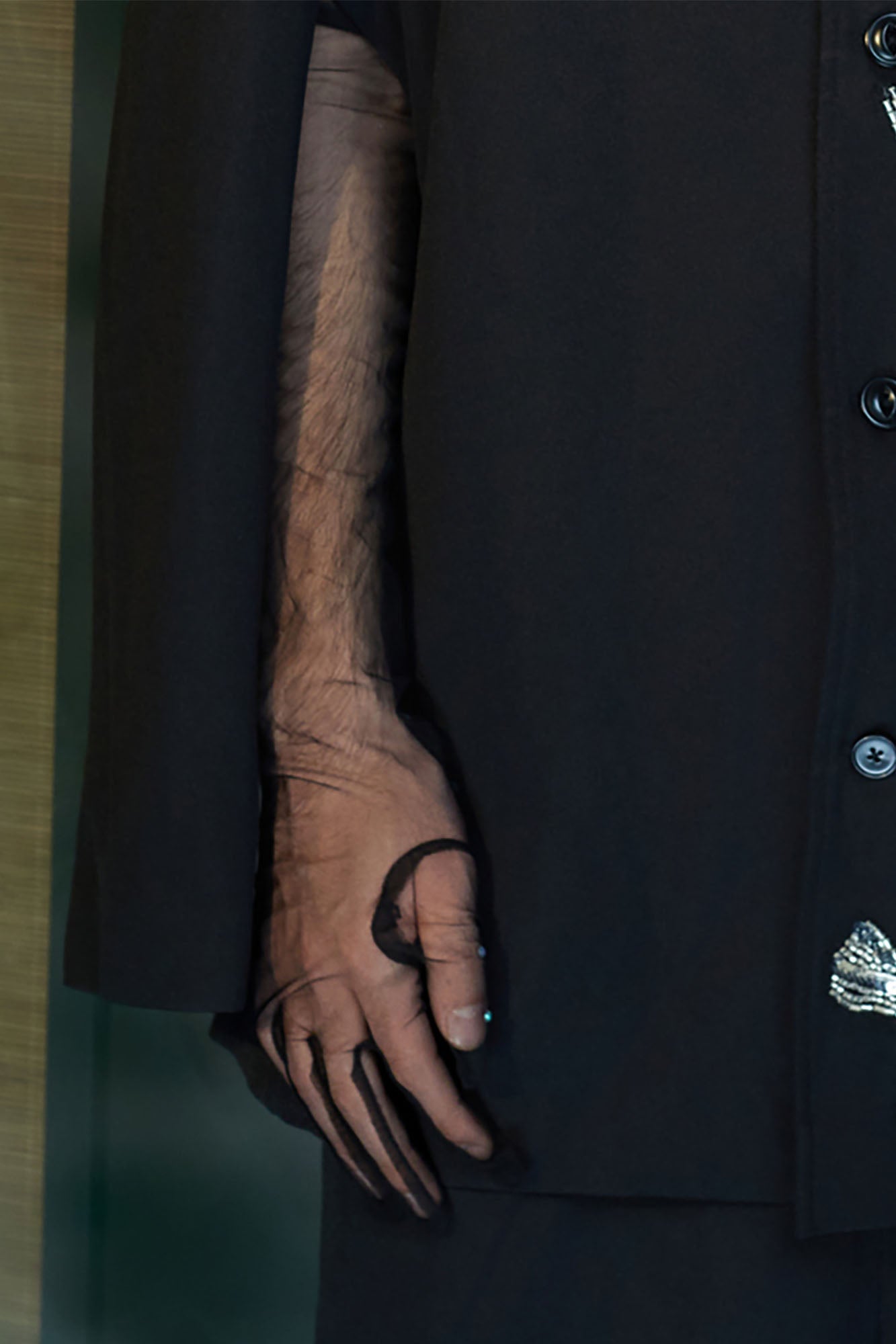 JIECHI Embellished Floral Side-Slit Jacket, premium urban and streetwear designers apparel on PROJECTISR.com, JIECHI