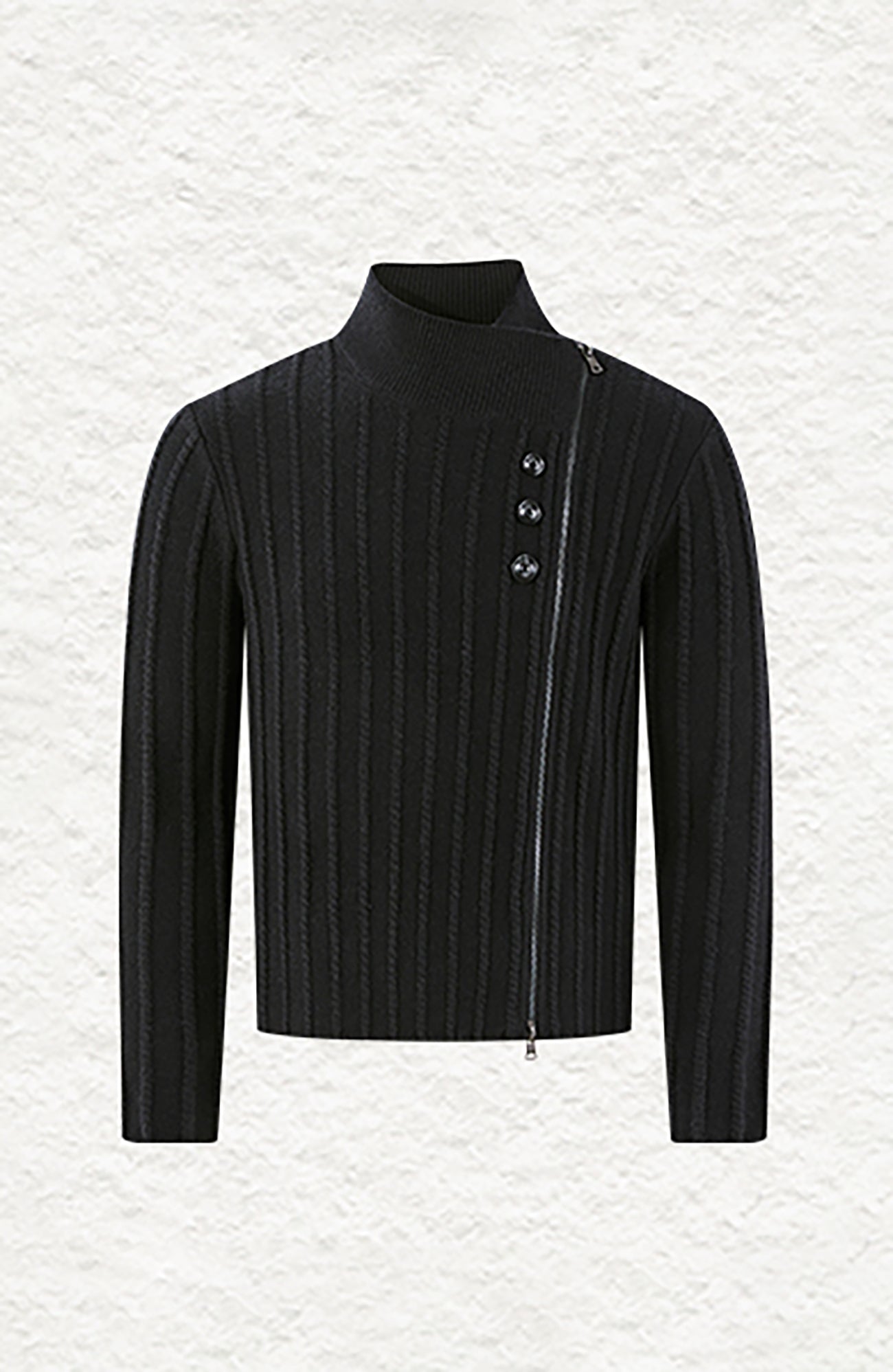 KREATE Deconstructed Cable-Knit Asymmetrical Cardigan