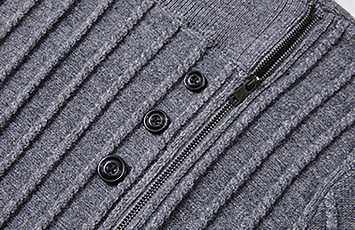KREATE Deconstructed Cable-Knit Asymmetrical Cardigan