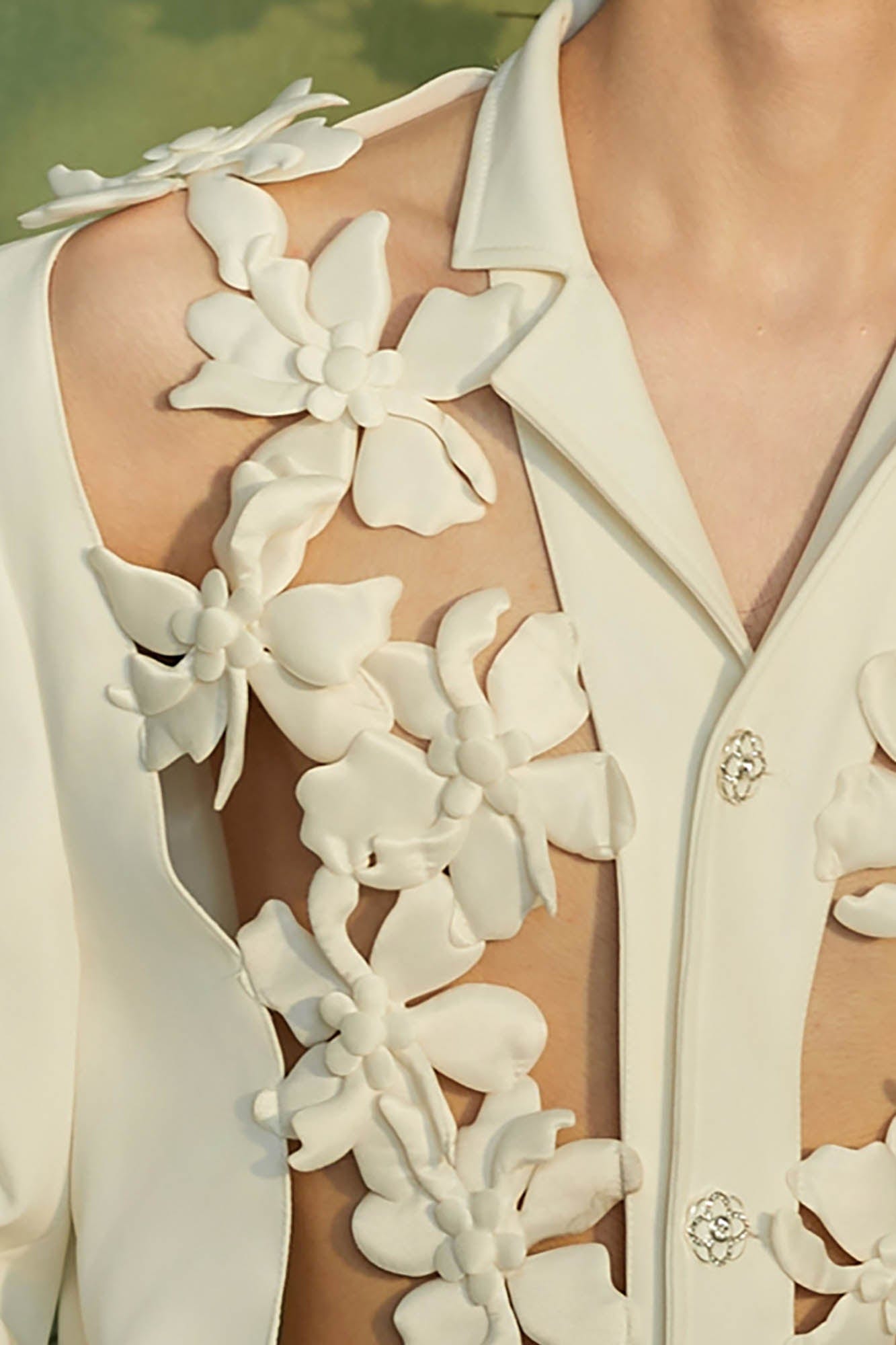 JIECHI White Lily Cut-Out Blazer, premium urban and streetwear designers apparel on PROJECTISR.com, JIECHI