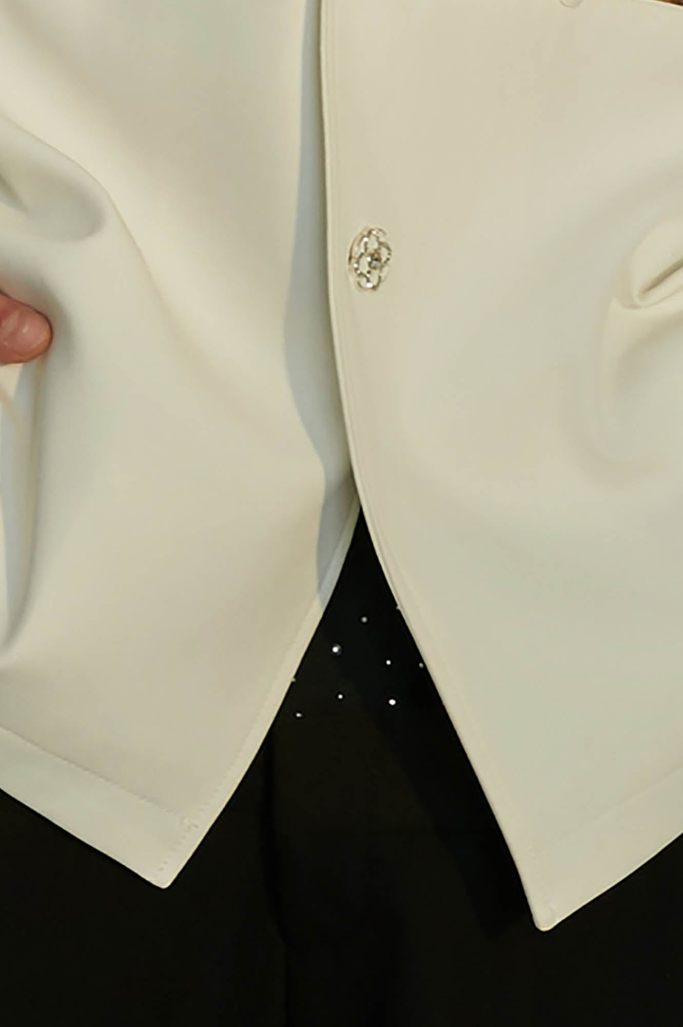 JIECHI White Lily Cut-Out Blazer, premium urban and streetwear designers apparel on PROJECTISR.com, JIECHI