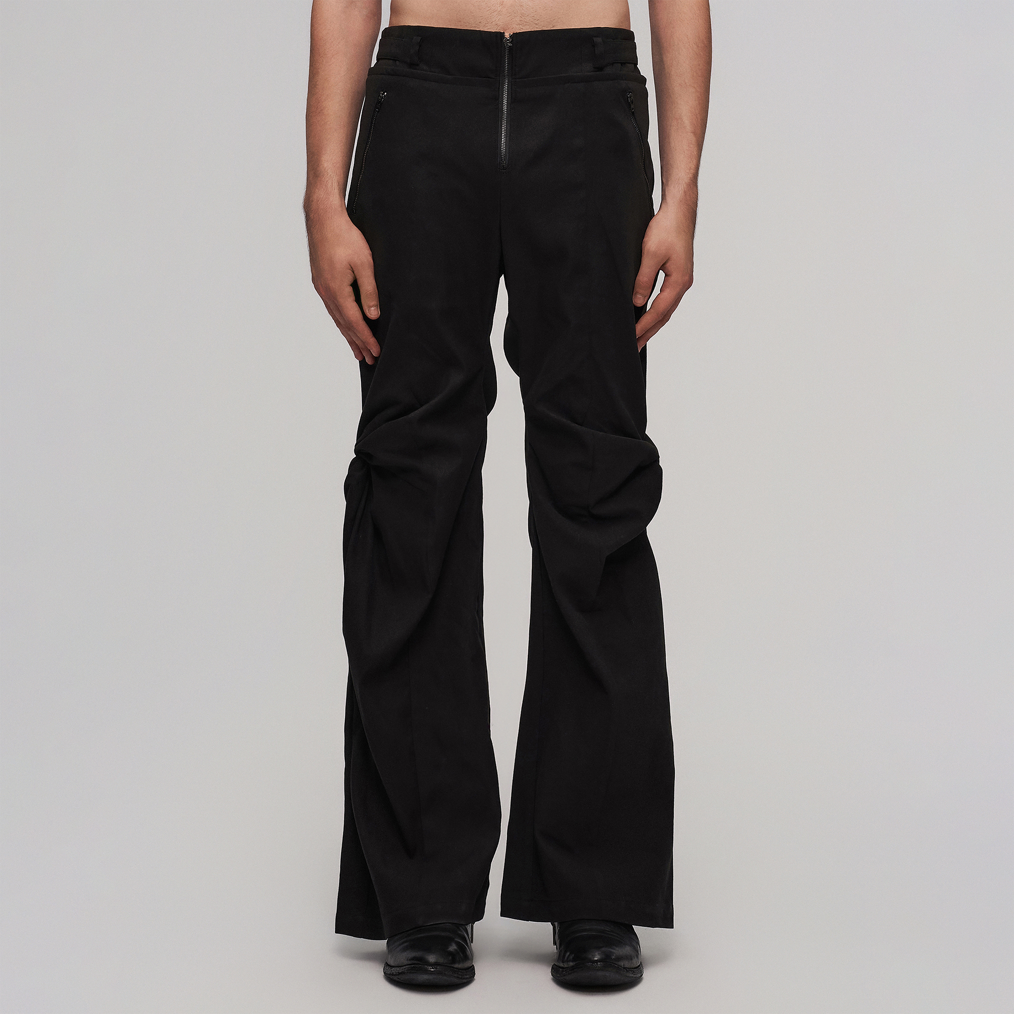 ILNya Nieternite Nifutur Twist-Knee Flared Trousers, premium urban and streetwear designers apparel on PROJECTISR.com, ILNya Nieternite Nifutur