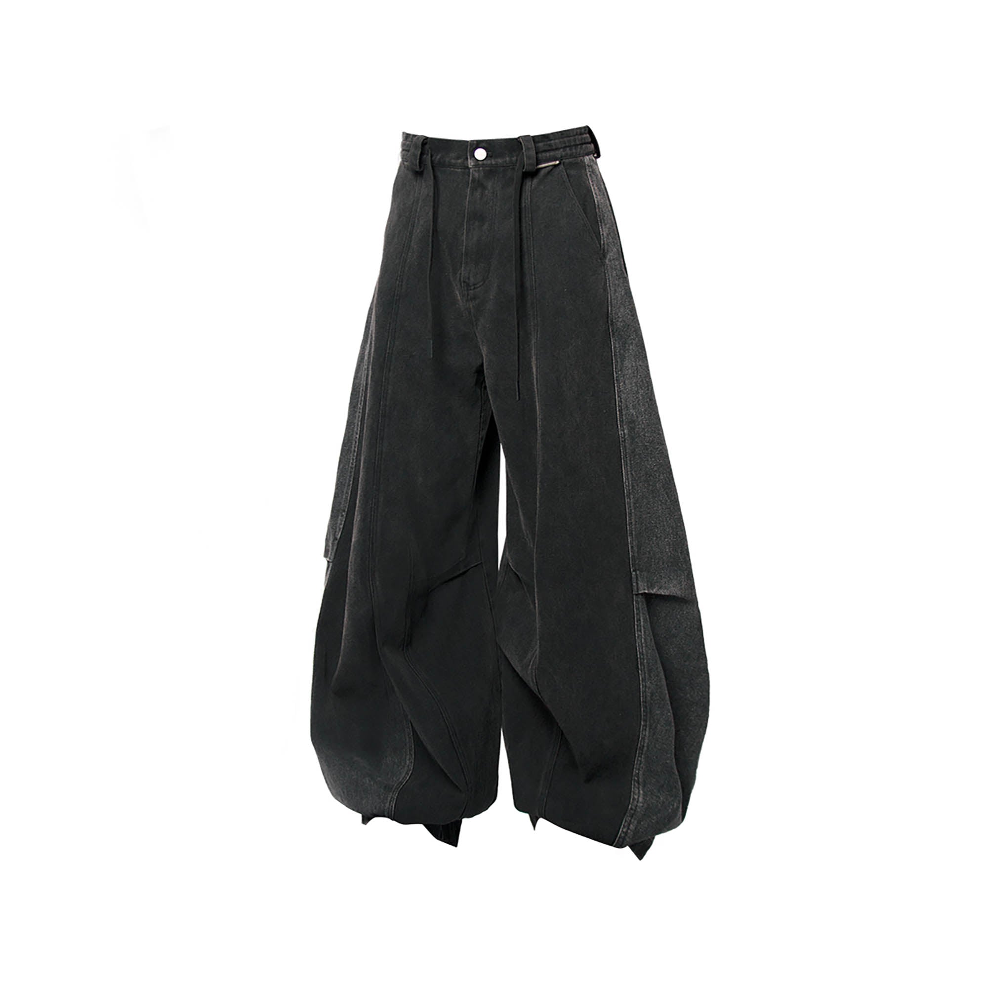 RELABEL Detachable Plaid Back Flap Spliced Jeans, premium urban and streetwear designers apparel on PROJECTISR.com, RELABEL