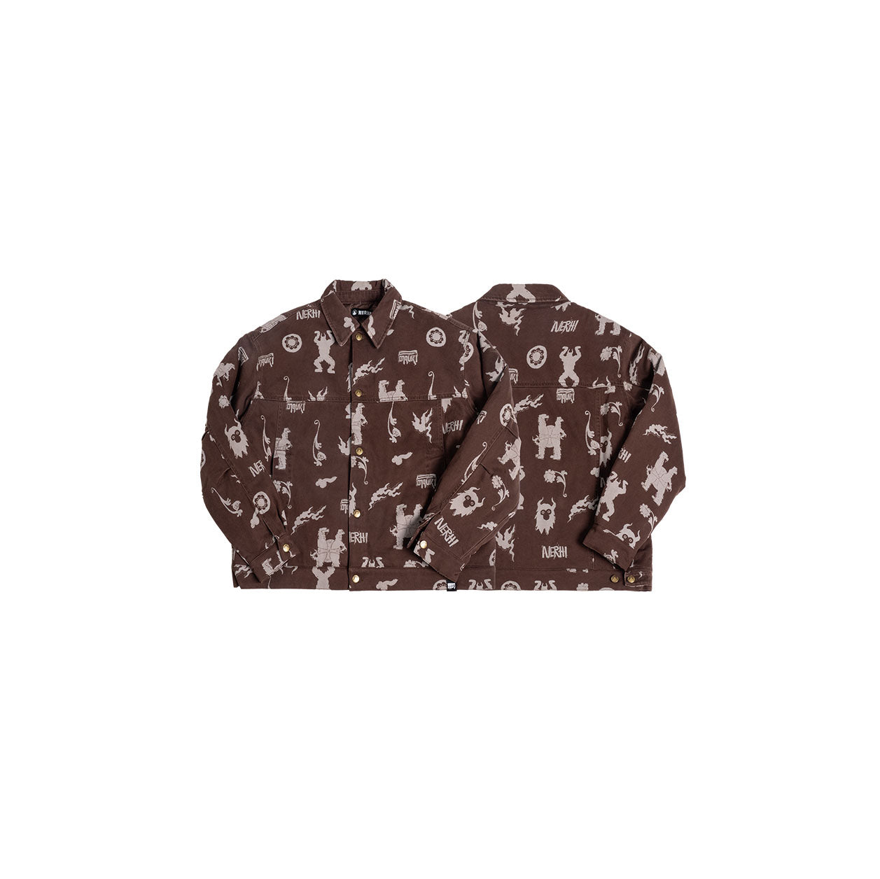 NERHI Tribal Totem Full-Print Shirt Jacket