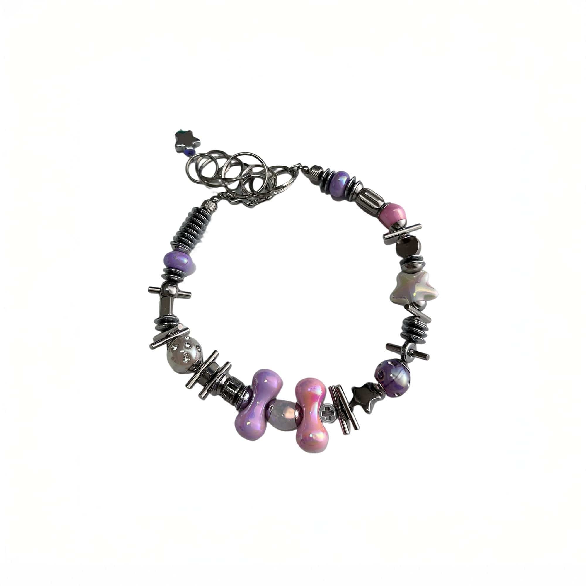 ILLUSORY Time Machine Mixed Beads Charm Necklace